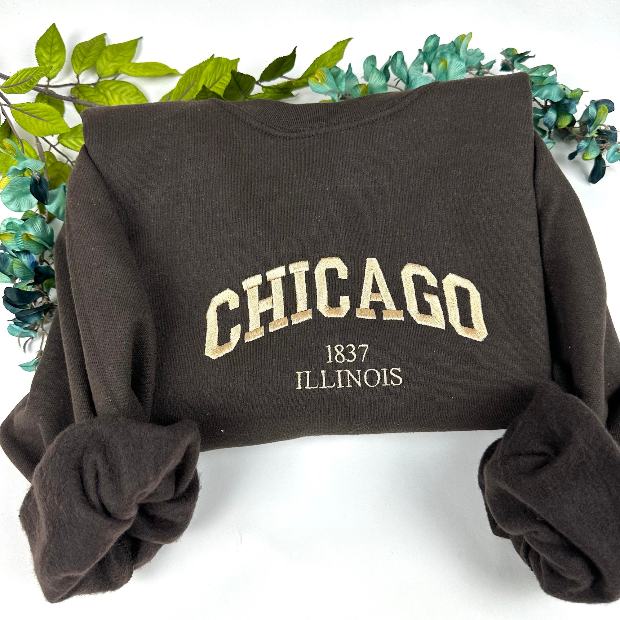 Chicago Embroidered Sweatshirt - Custom City Crewneck Illinois image 6