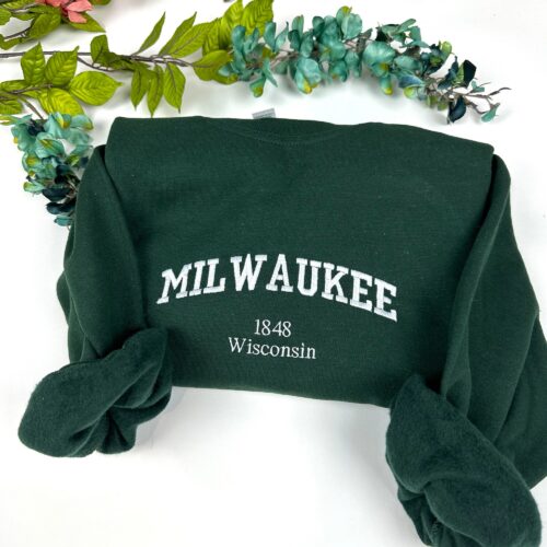 Milwaukee Embroidered Sweatshirt - Custom City Crewneck Wisconsin image 0