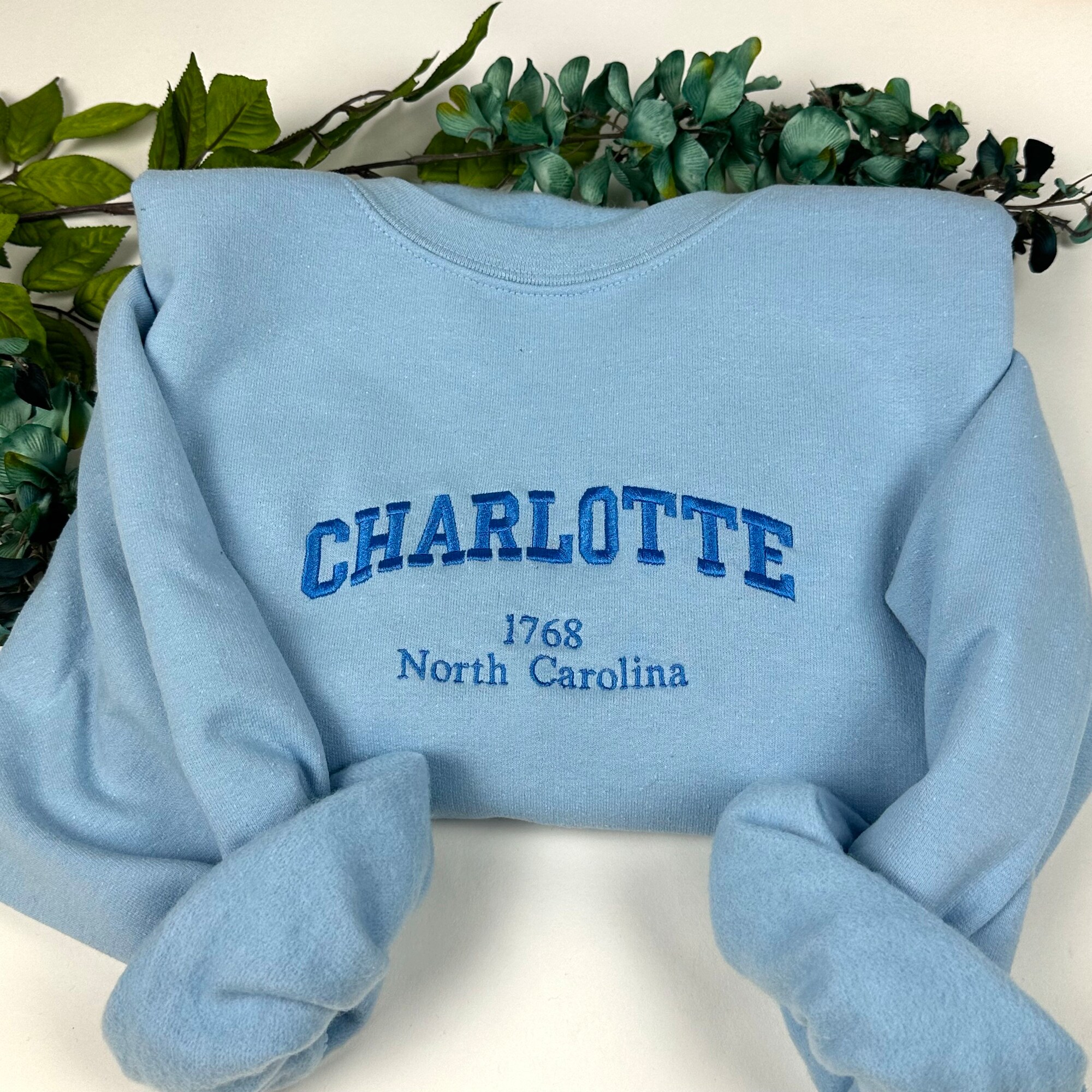 Charlotte Embroidered Sweatshirt - Custom City Embroidered Sweatshirt North Carolina image 1