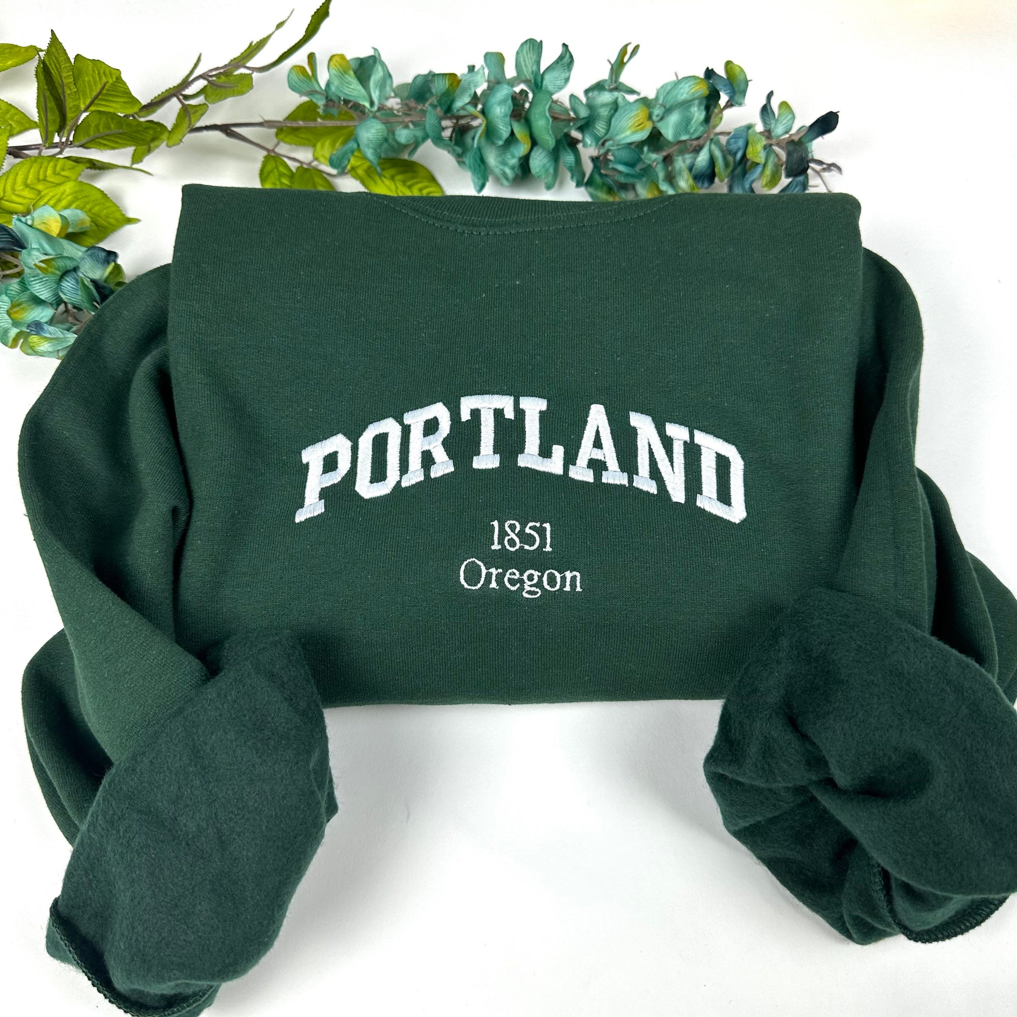 Portland Embroidered Sweatshirt - Custom City Crewneck Oregon image 1