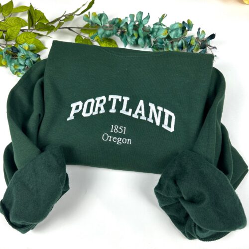 Portland Embroidered Sweatshirt - Custom City Crewneck Oregon image 0