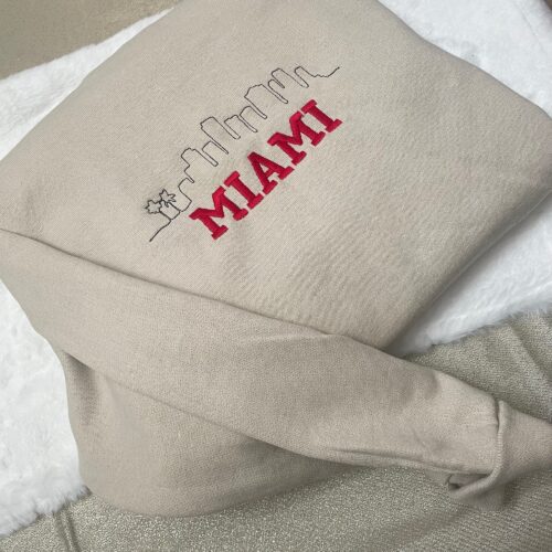 Miami Embroidered Sweatshirt - Y2K Style Custom City Crewneck Embroidered image 0