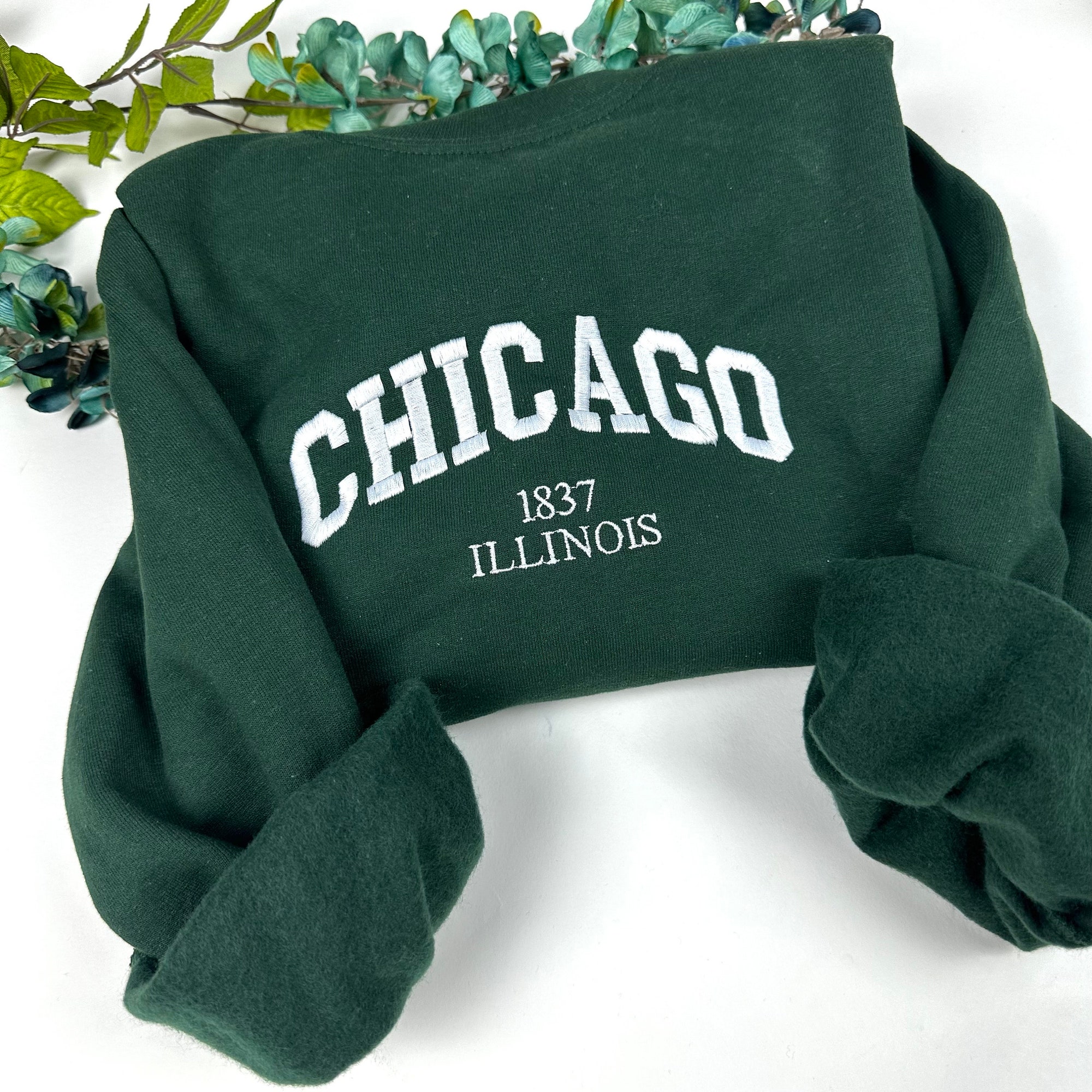 Chicago Embroidered Sweatshirt - Custom City Crewneck Illinois image 7