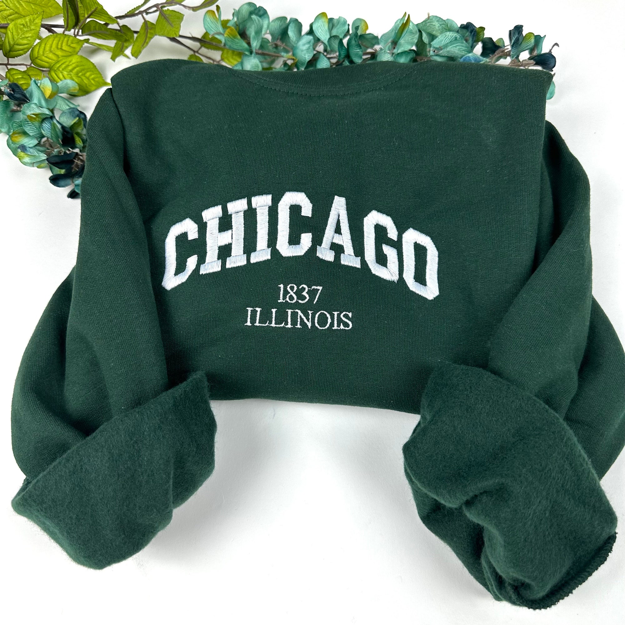 Chicago Embroidered Sweatshirt - Custom City Crewneck Illinois image 4