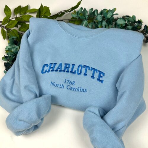 Charlotte Embroidered Sweatshirt - Custom City Embroidered Sweatshirt North Carolina image 0