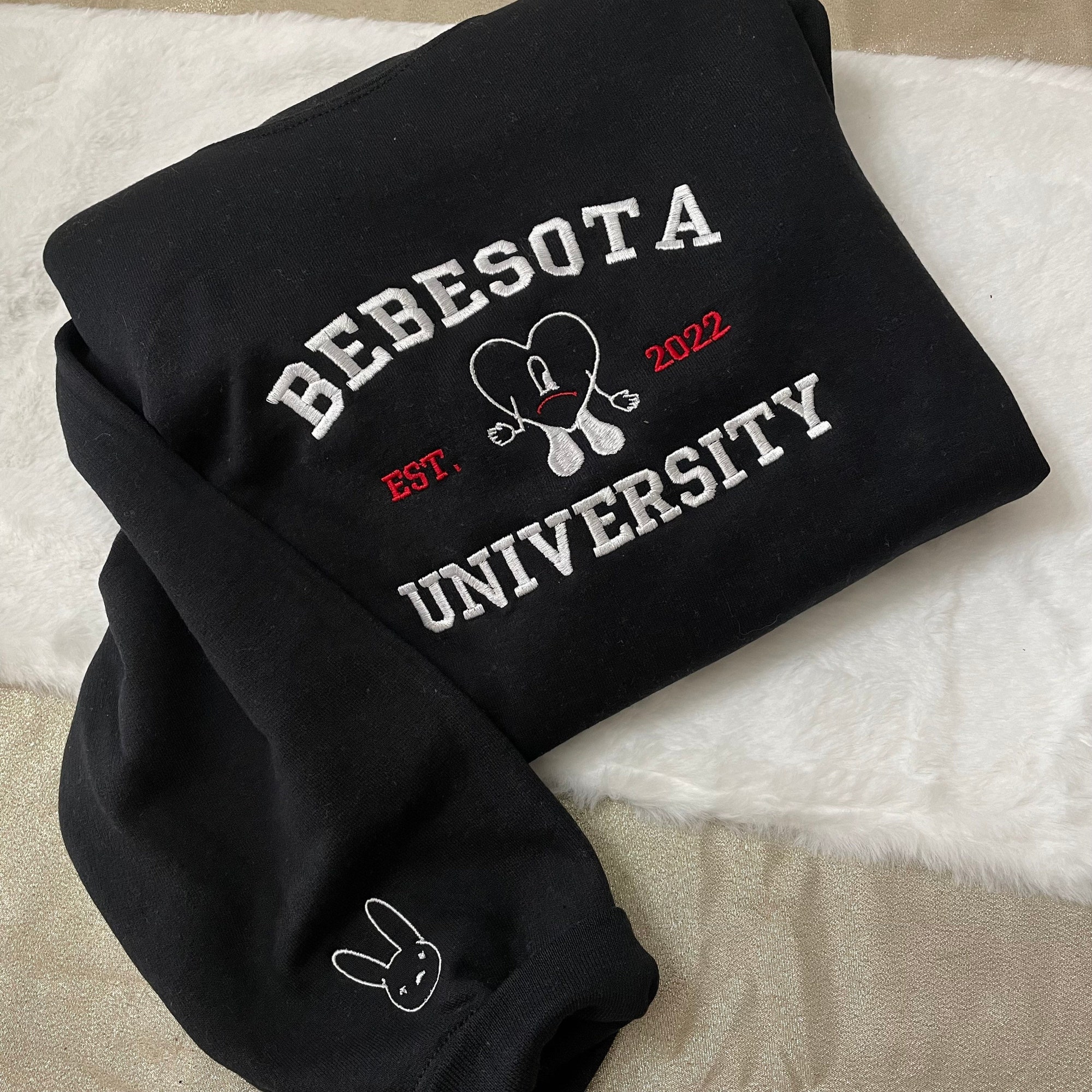 Bebesota University Embroidered Sweatshirt - Bad Bunny Merch Y2K Style Bad Bunny Embroidery Design Bad Bunny SVG Music Merch image 6