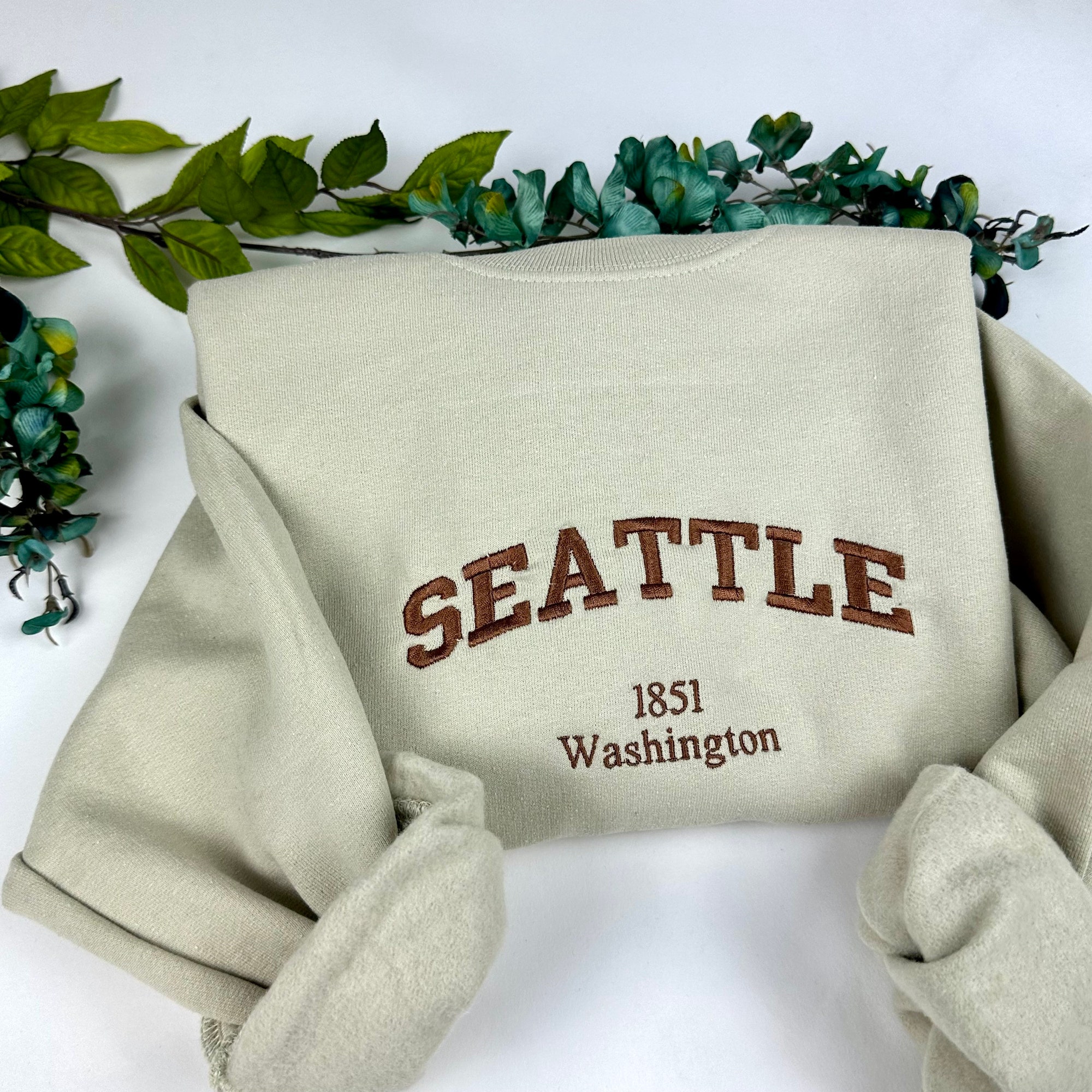 Seattle Embroidered Crewneck Sweatshirt image 1