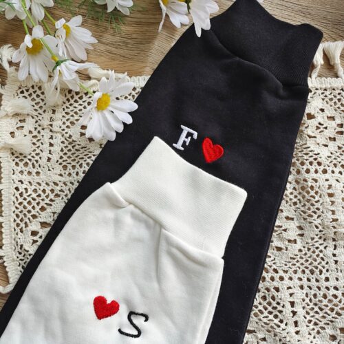 Custom Embroidered Initial Heart Personalized Crewneck Sweatshirt - Initial on Sleeve Embroidery Valentine's Day Gift image 0