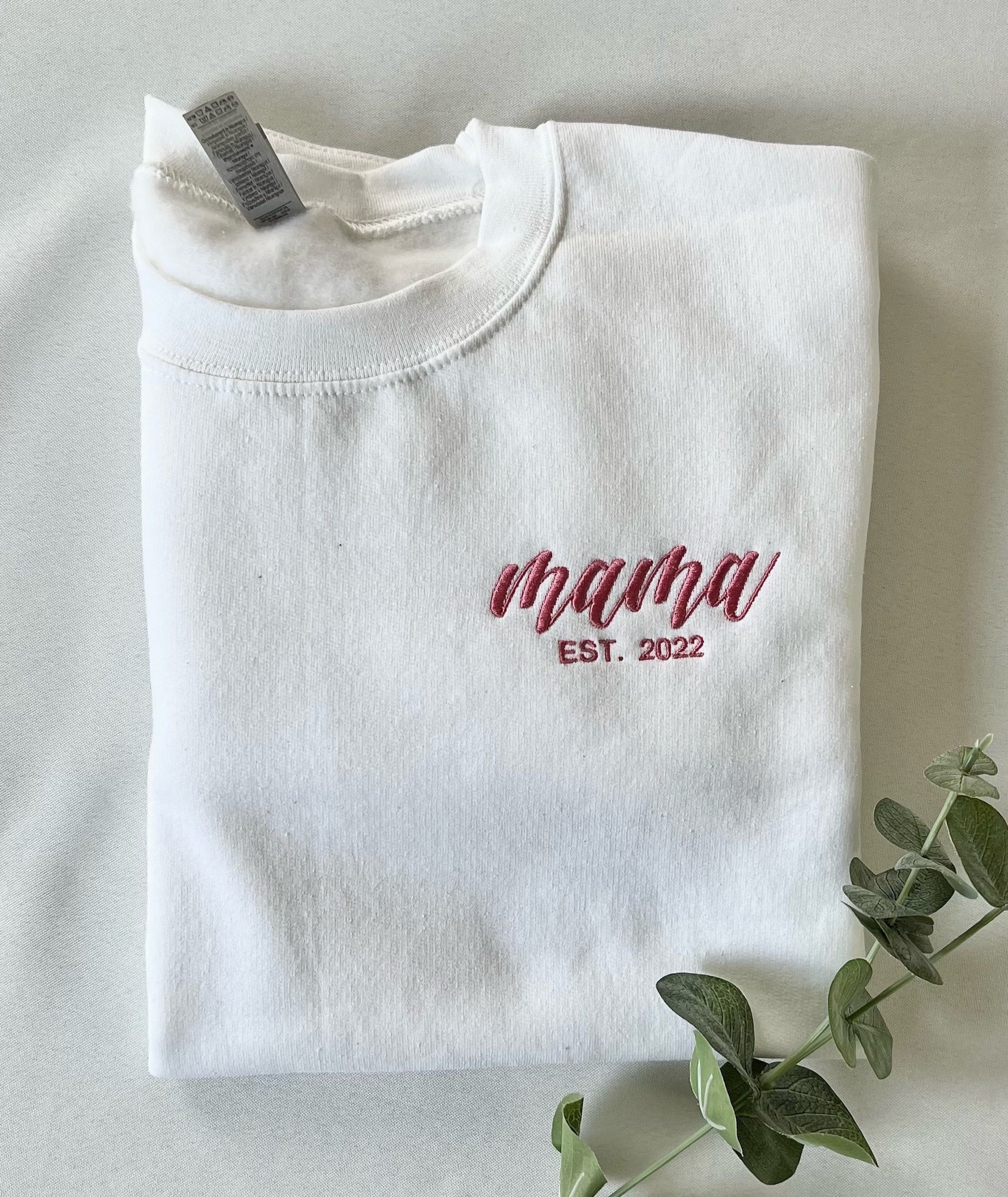 Custom Embroidered Sweatshirt with Name and Date - Embroidered Mother's Day Gift Best Friend Gift New Mom Gift Grandma Gift image 4