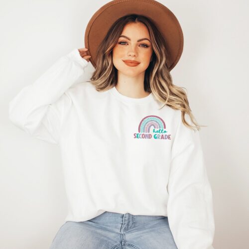 Teacher Appreciation Gifts - Custom Teacher Embroidered Sweatshirt Teacher Gift Gift Ideas for Teachers Custom Grade Level Shirt image 0