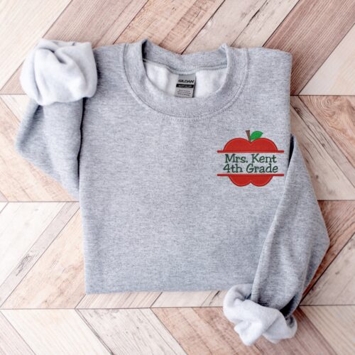 Mrs. Custom Sweatshirt - Custom Embroidered Sweatshirt with Teacher's Name and Grade Teacher Gifts Teacher Appreciation Gift image 0