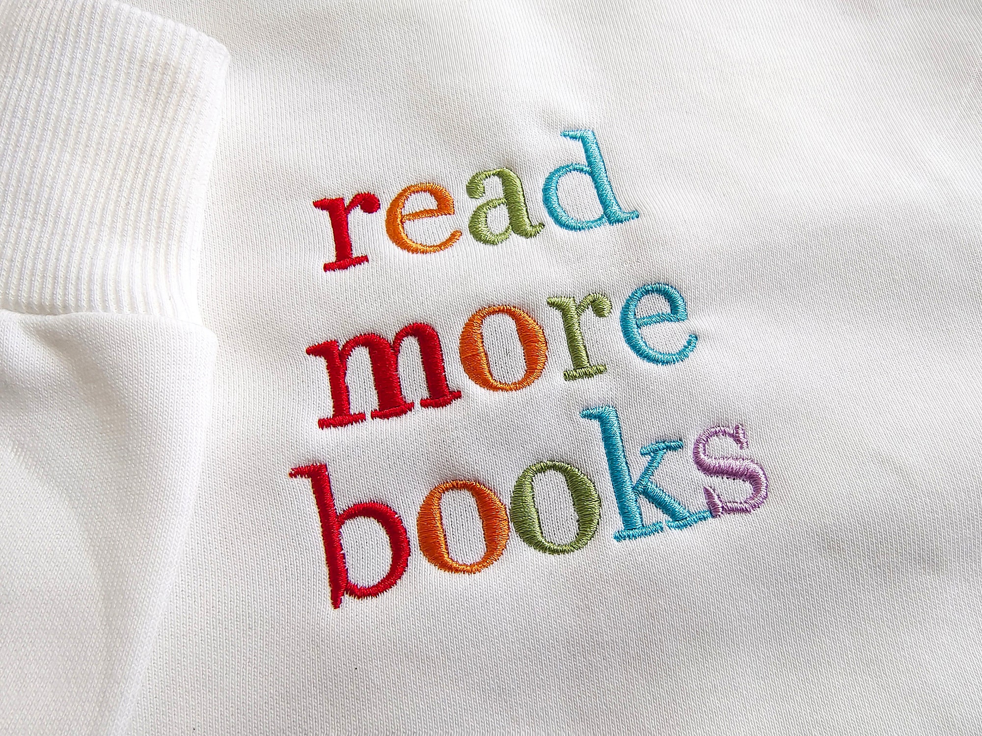 Read More Books Embroidered Sweatshirt - Reading Crewneck Book Readers Gift Gift for Book Lovers image 2