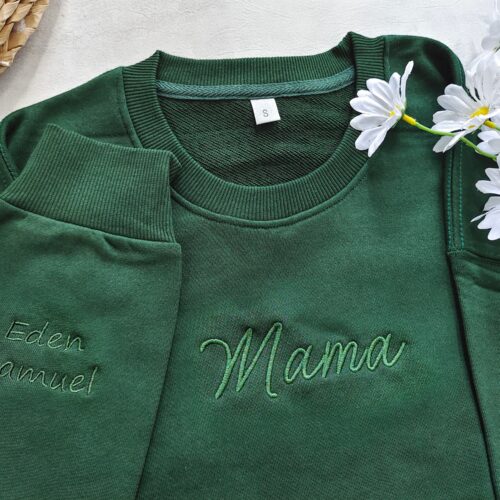 Custom Mama and Sleeve Embroidered Sweatshirt - Grandmother Sweatshirt with Kids' Names Sweatshirt for Mom Gift for MAMA image 0