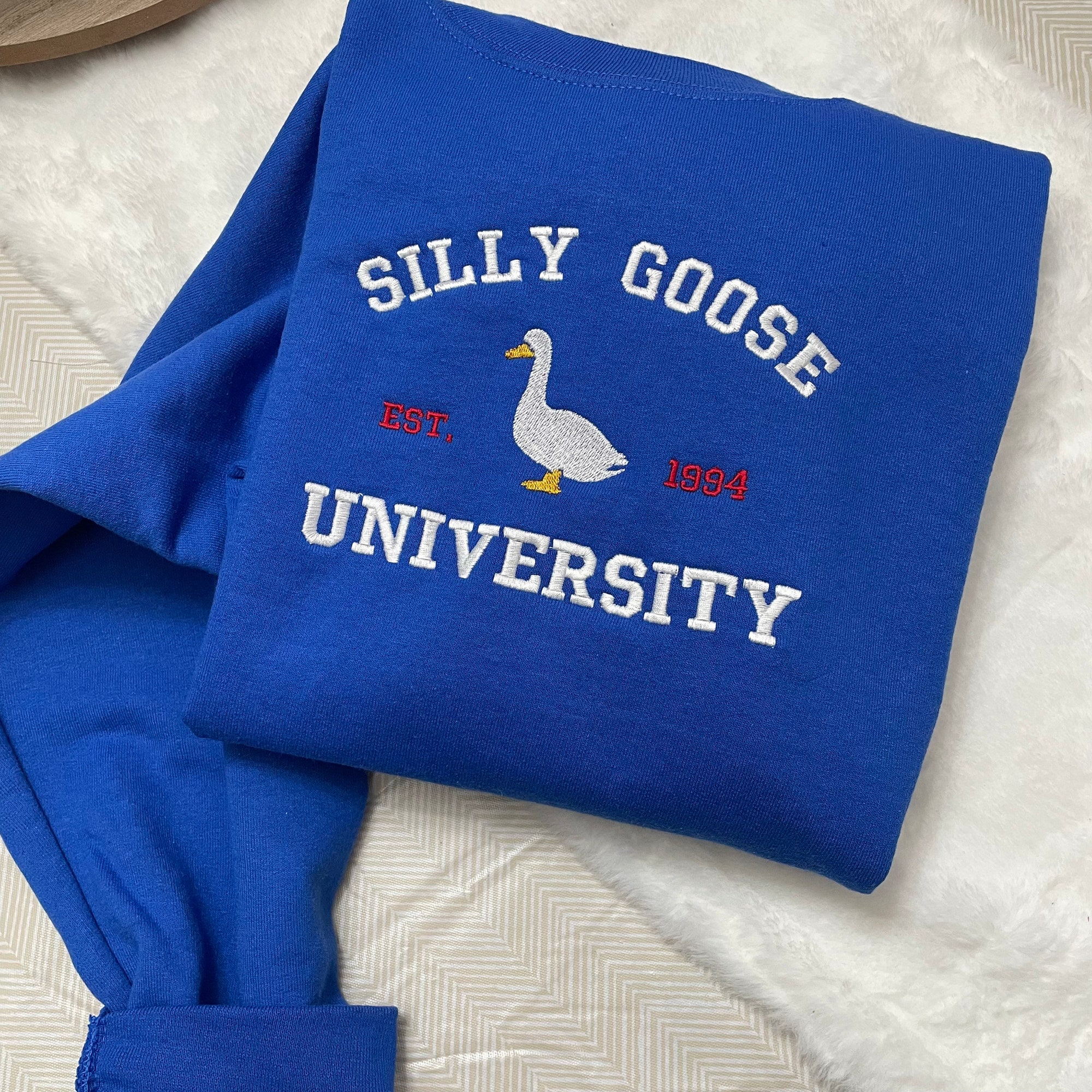 Silly Goose University Embroidered Sweatshirt - Y2K Style Crewneck Unisex Funny Clothing Gifts image 5