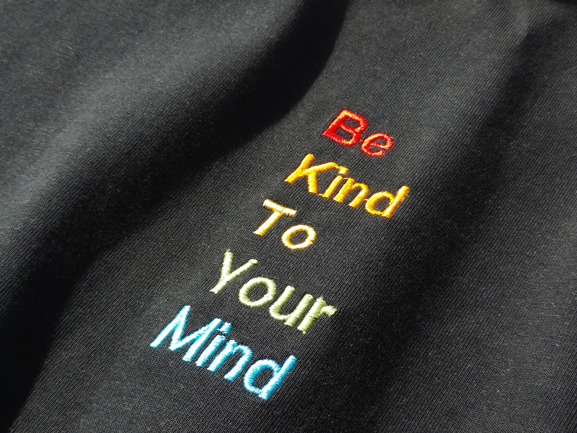 Be Kind to Your Mind Embroidered Shirt - Mental Health Rainbow Comfort Colors T-Shirt Kindness and Positivity Tee image 1