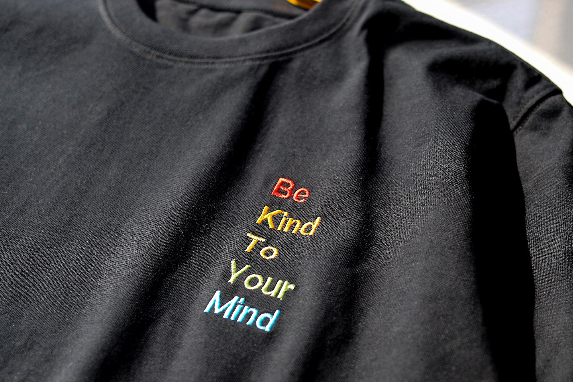 Be Kind to Your Mind Embroidered Shirt - Mental Health Rainbow Comfort Colors T-Shirt Kindness and Positivity Tee image 2