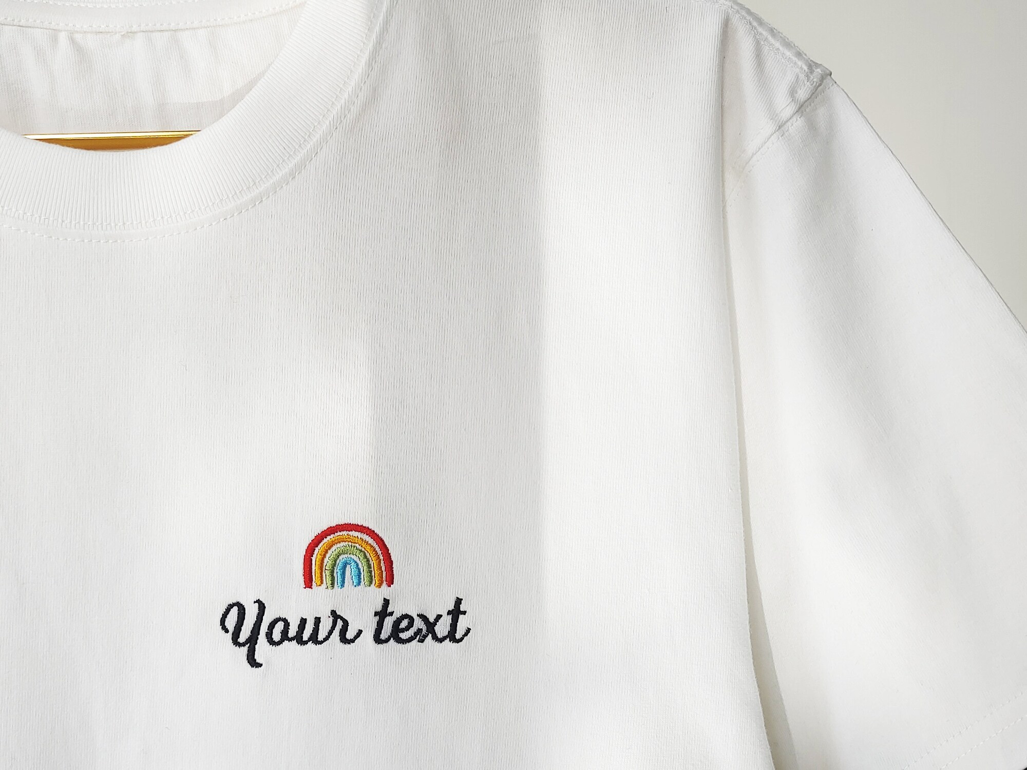 Custom Embroidered Text T-Shirt - Custom Logo Tee Personalized Gifts Mother's Day Gift image 2