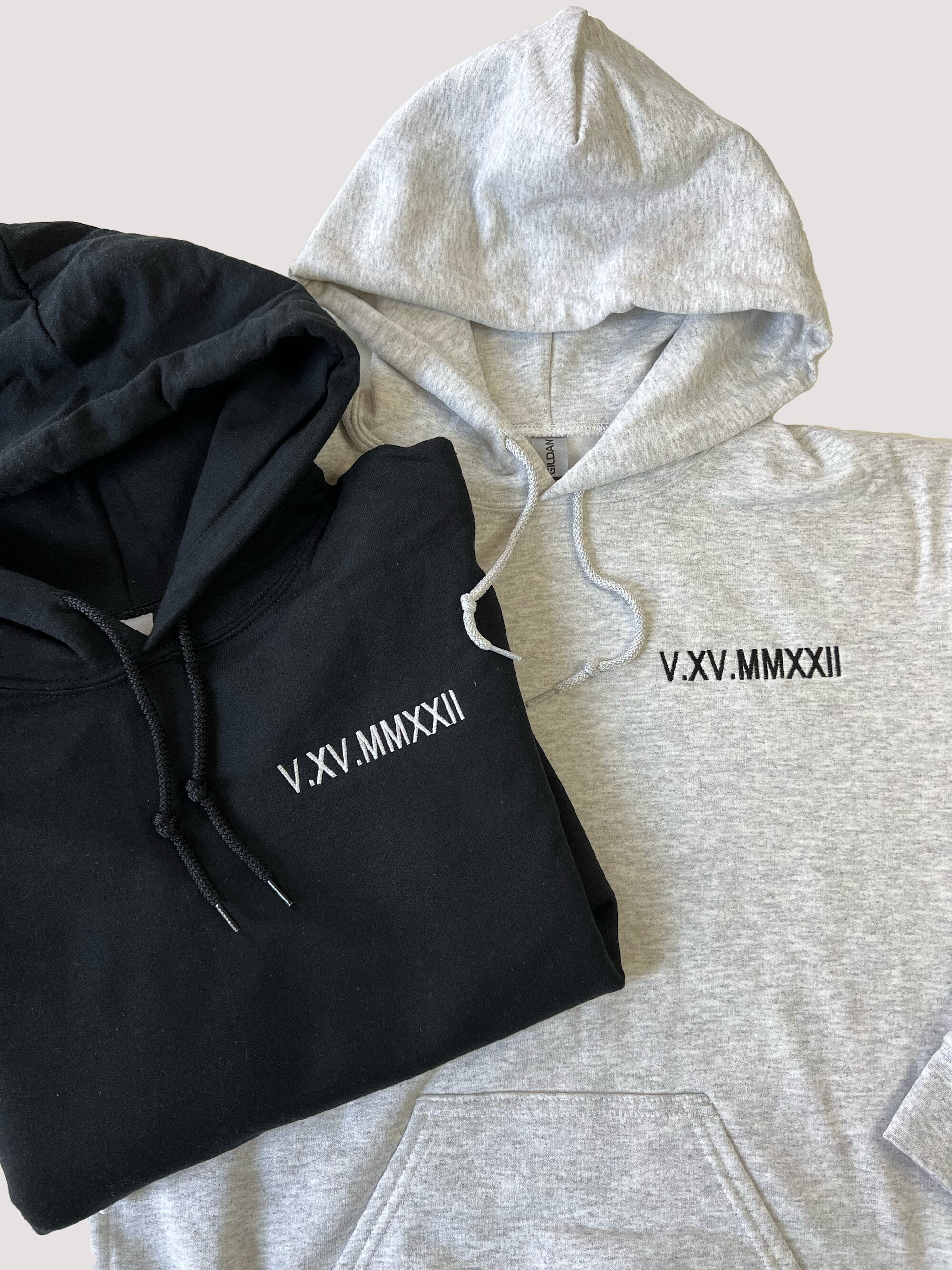 Custom Roman Numeral Hoodie - Embroidered Hoodie with Your Custom Date Anniversary Gift for Him 1 Year Wedding Anniversary Gift for Her image 4