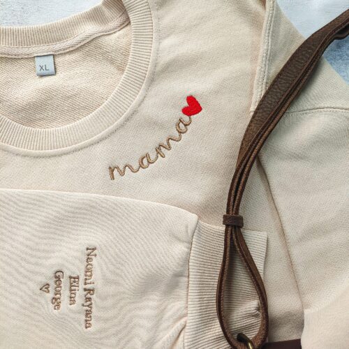 Custom Mama Embroidered Sweatshirt - Personalized Crewneck with Kids' Names Gift for Mom Mother's Day Gift image 0