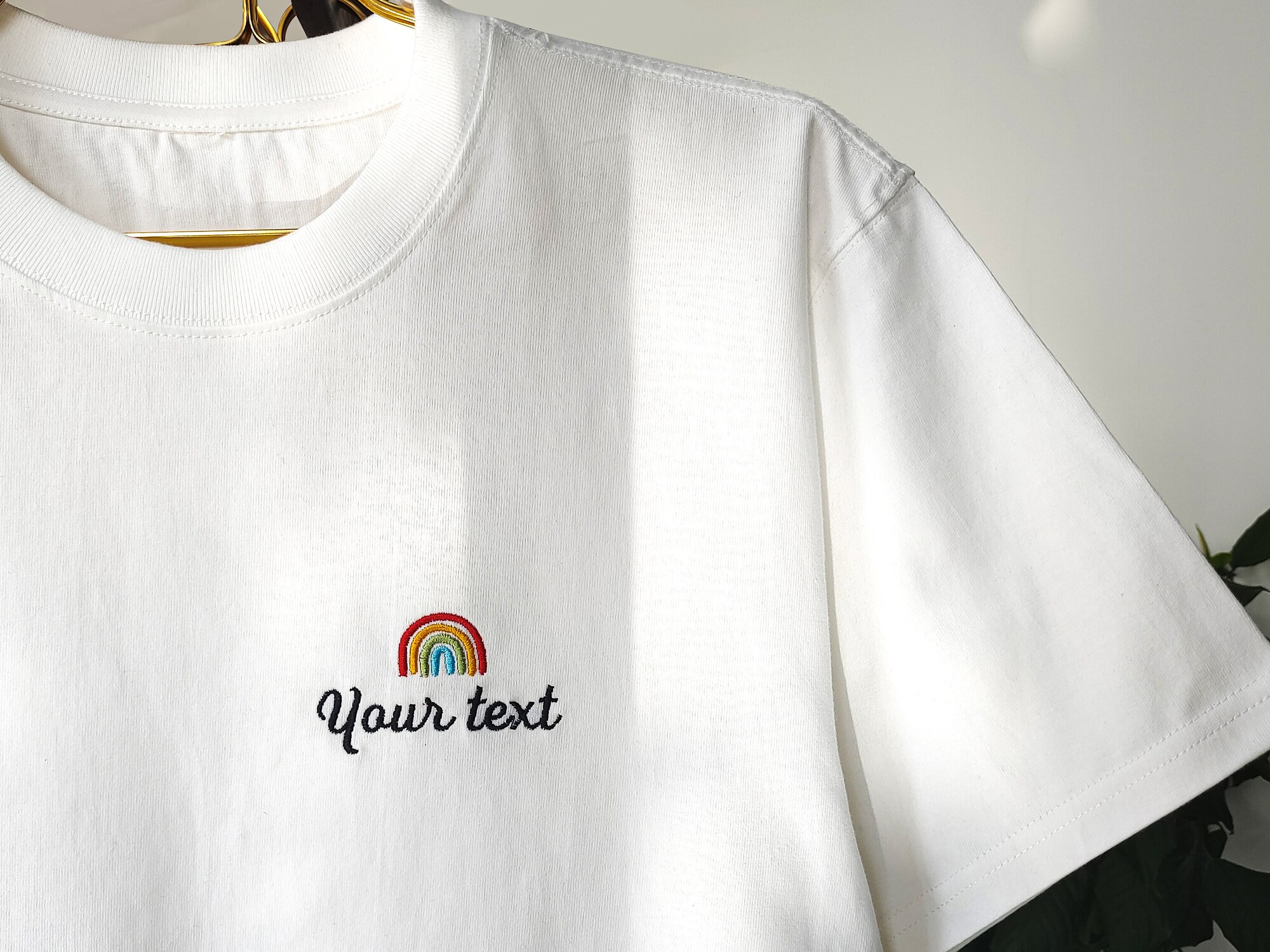 Custom Embroidered Text T-Shirt - Custom Logo Tee Personalized Gifts Mother's Day Gift image 1