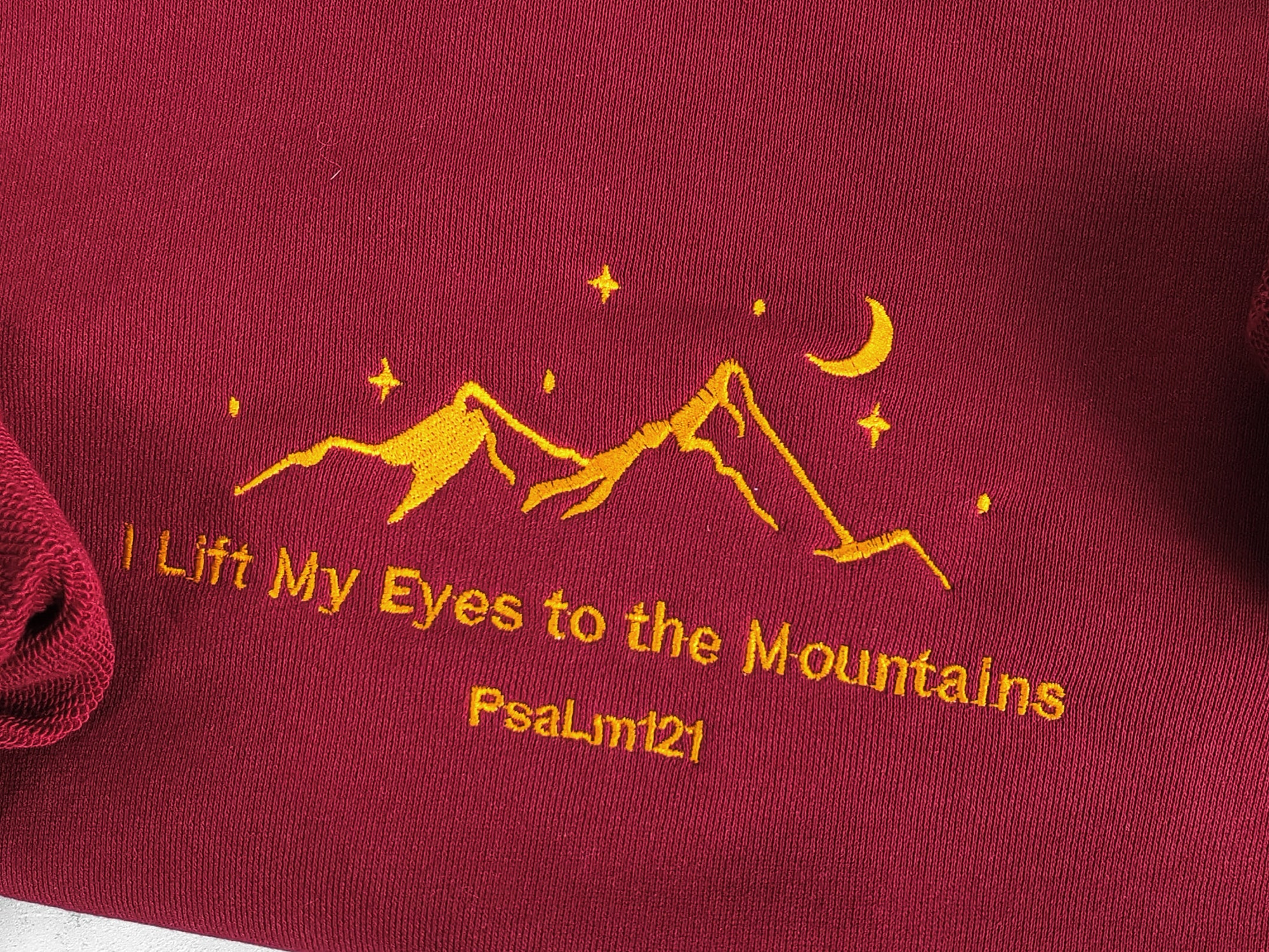 Retro Christian "I Lift My Eyes to the Mountains" Embroidered Sweatshirt - Mountain Bible Verse Crewneck Gifts for Women image 2