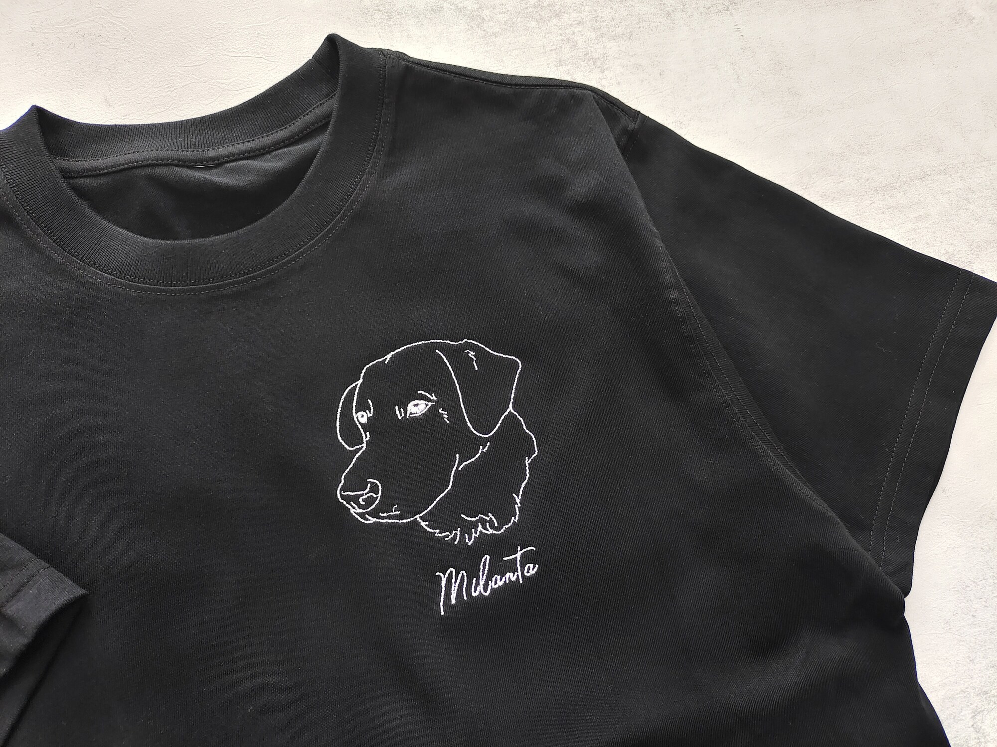 Custom Embroidered Dog Portrait and Name Shirt - Custom Pet Gifts Personalized Pet Shirts for Dog Lovers Custom Gift image 2