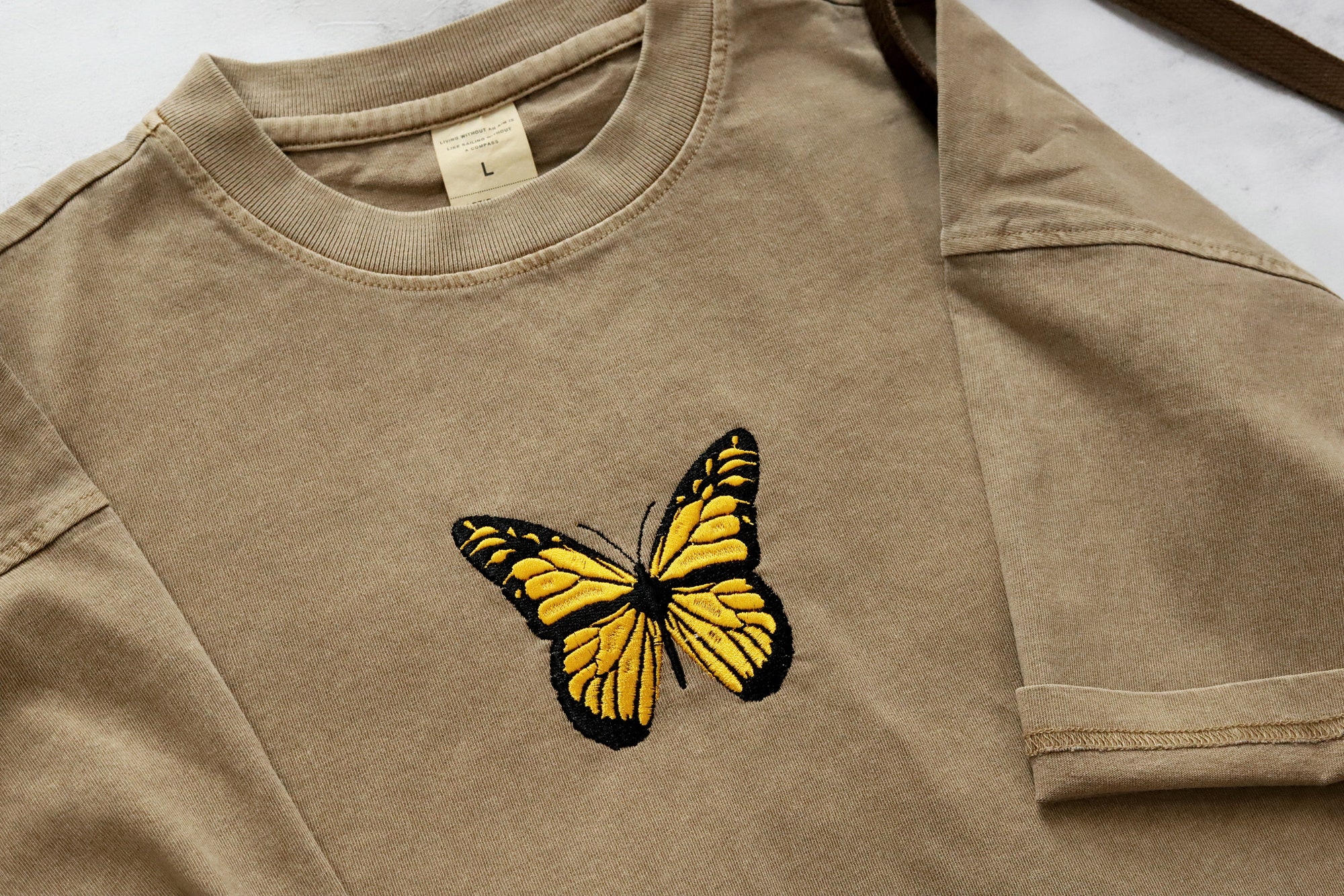 Butterfly Embroidered T-Shirt - Custom Personalized Unisex Shirt Oversized Tees Gifts for Her/Him Nature Lover's Gift image 5