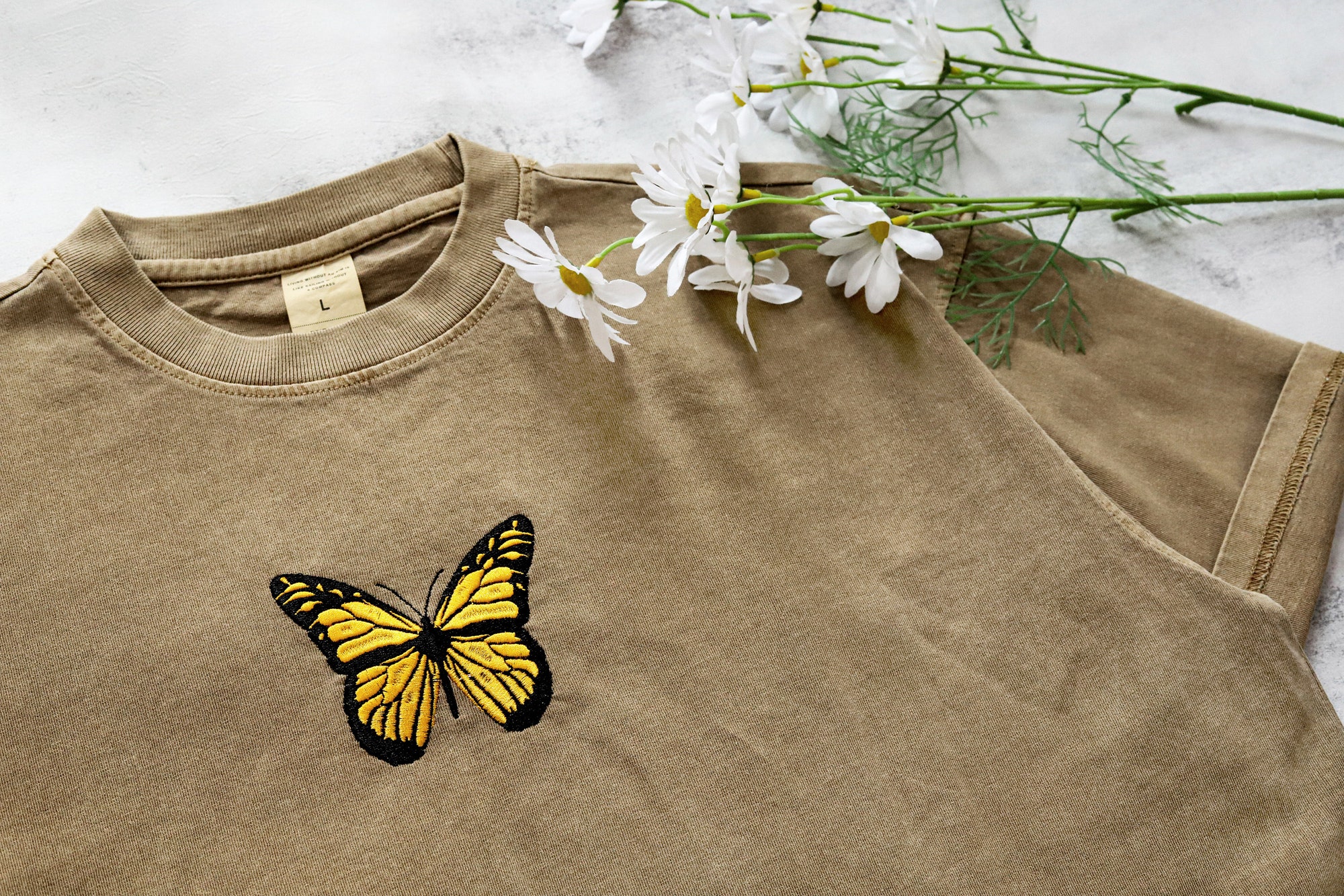 Butterfly Embroidered T-Shirt - Custom Personalized Unisex Shirt Oversized Tees Gifts for Her/Him Nature Lover's Gift image 8