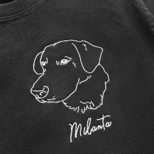 Custom Embroidered Dog Portrait and Name Shirt - Custom Pet Gifts Personalized Pet Shirts for Dog Lovers Custom Gift image 0