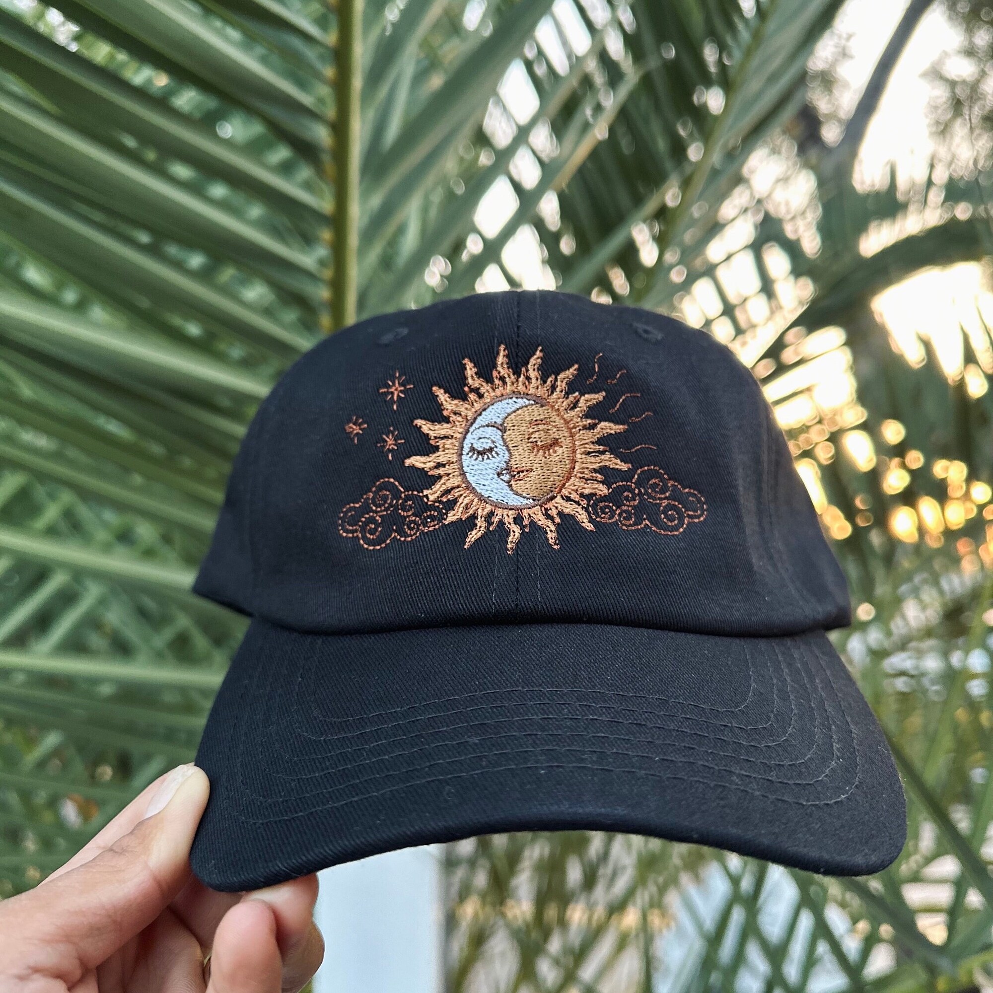 Powerful Sun and Moon Embroidered Dad Hats - Various Colors Available image 3