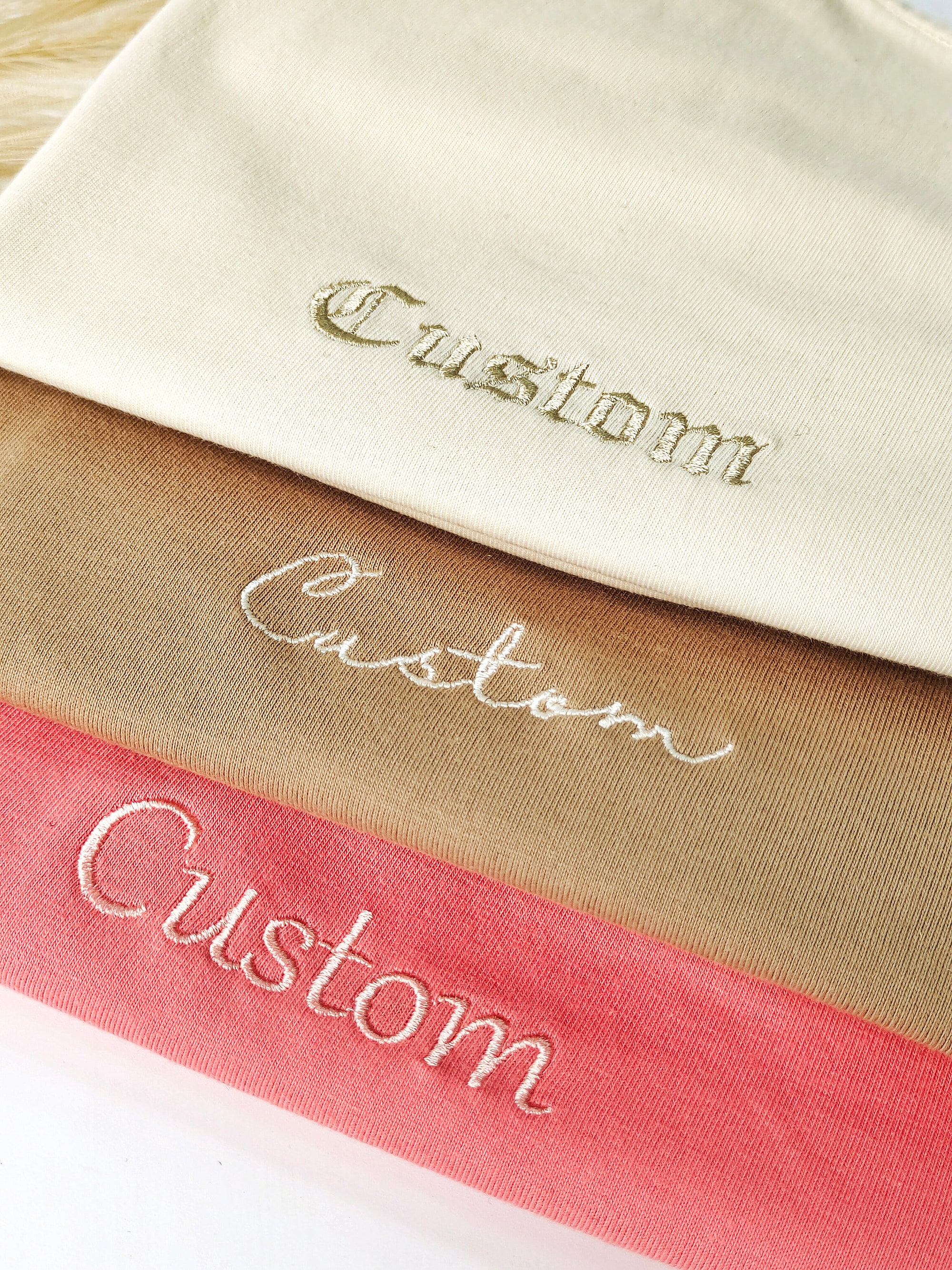 Custom Embroidered T-Shirt - Custom Text Logo Personalized Short Sleeve Embroidered Tee image 2