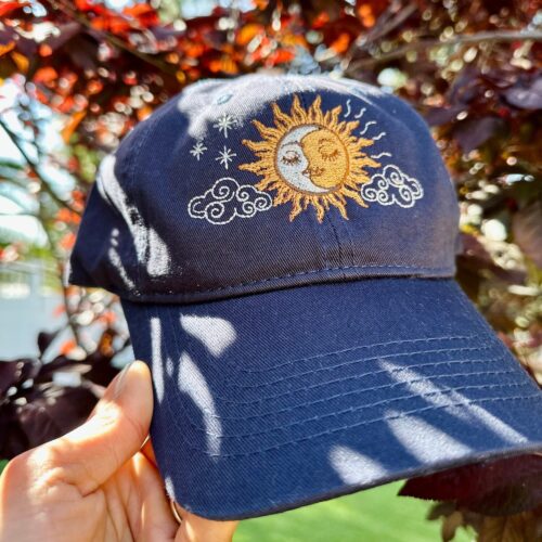 Powerful Sun and Moon Embroidered Dad Hats - Various Colors Available image 0