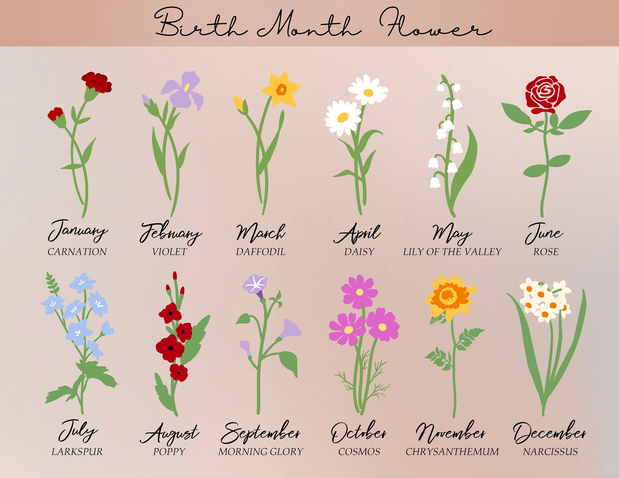 Custom Birth Month Birth Flower Embroidered Sweatshirt - Personalized Flower Gift for Mom and Grandmother Flower Sweater image 5