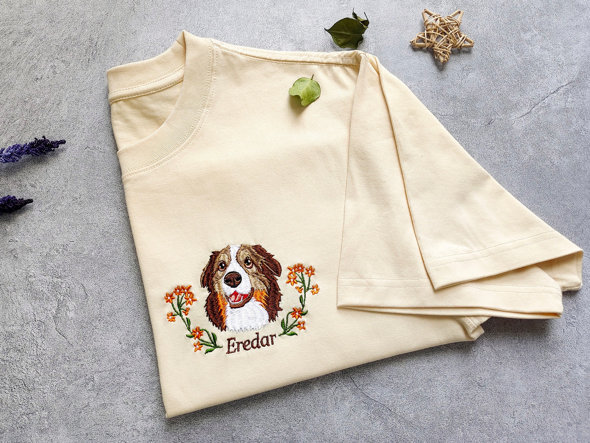 Custom Pet From Your Photo Embroidered Shirt - Personalized Dog Shirt Custom Pet Portrait Gift Embroidered Cat T-Shirt Custom Gifts image 1