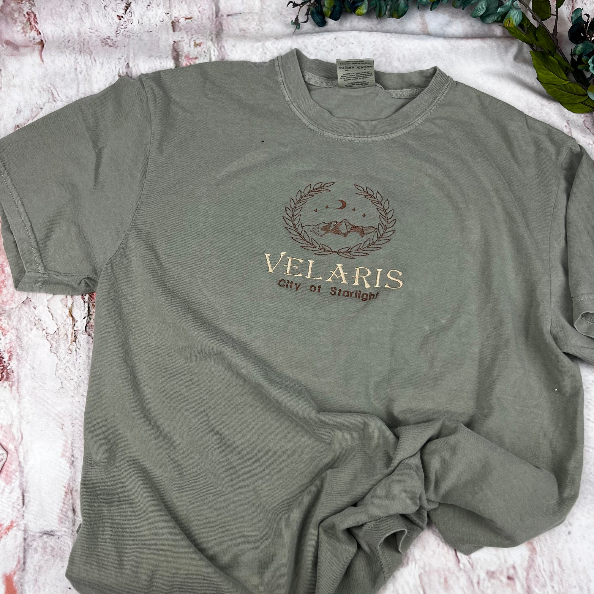 Embroidered Velaris Comfort Colors T-Shirt - SJM Merch City of Starlight Tee image 7