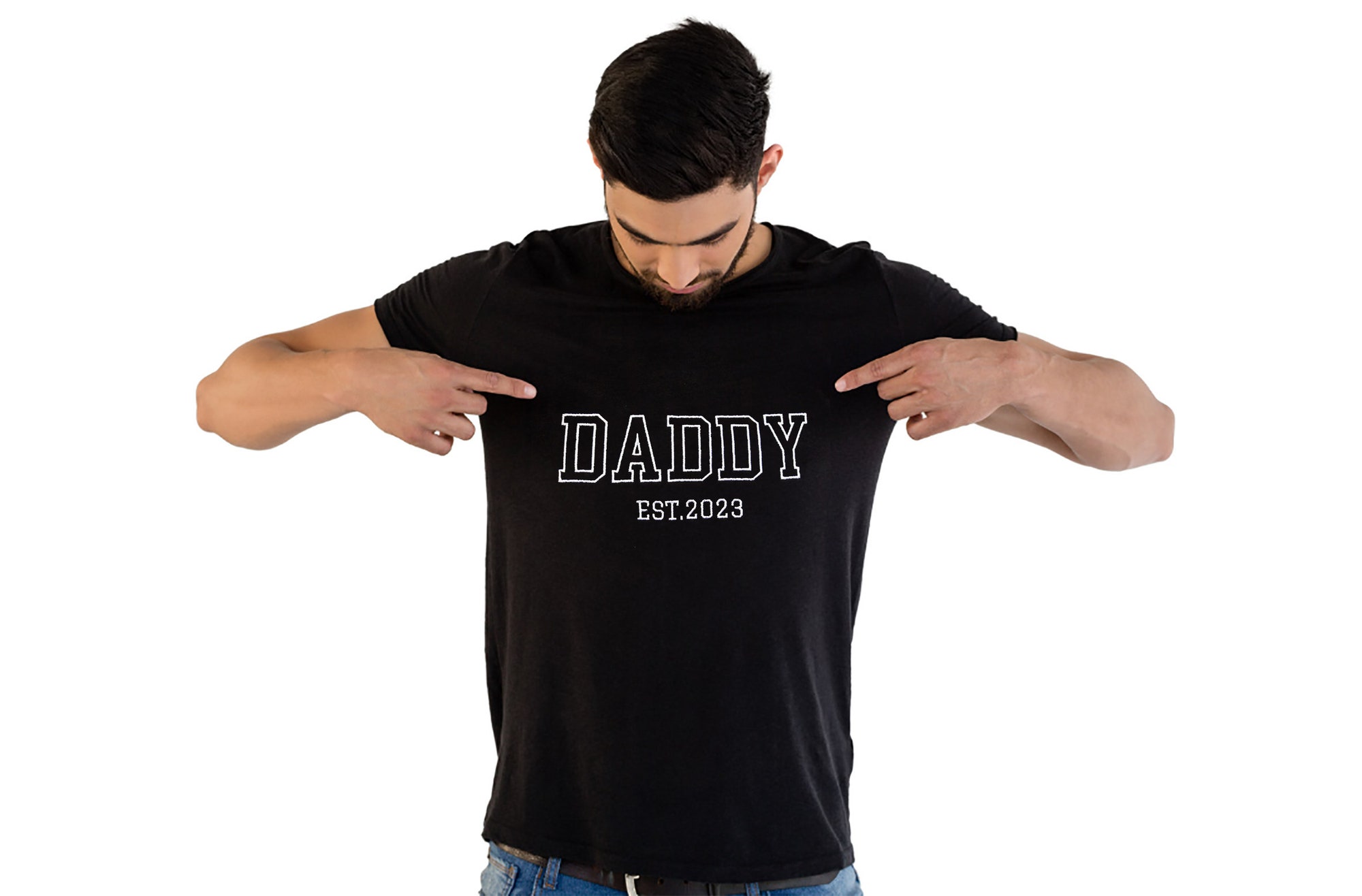 Daddy Shirt - Custom Father's Day Embroidered Personalized Shirt Gift for Dad image 1