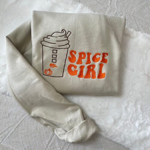 Pumpkin Spice Latte Embroidered Sweatshirt - Trendy Hoodie Fall Fashion Made to Order Pumpkin Spice Spice Girl Gifts for Her image 0