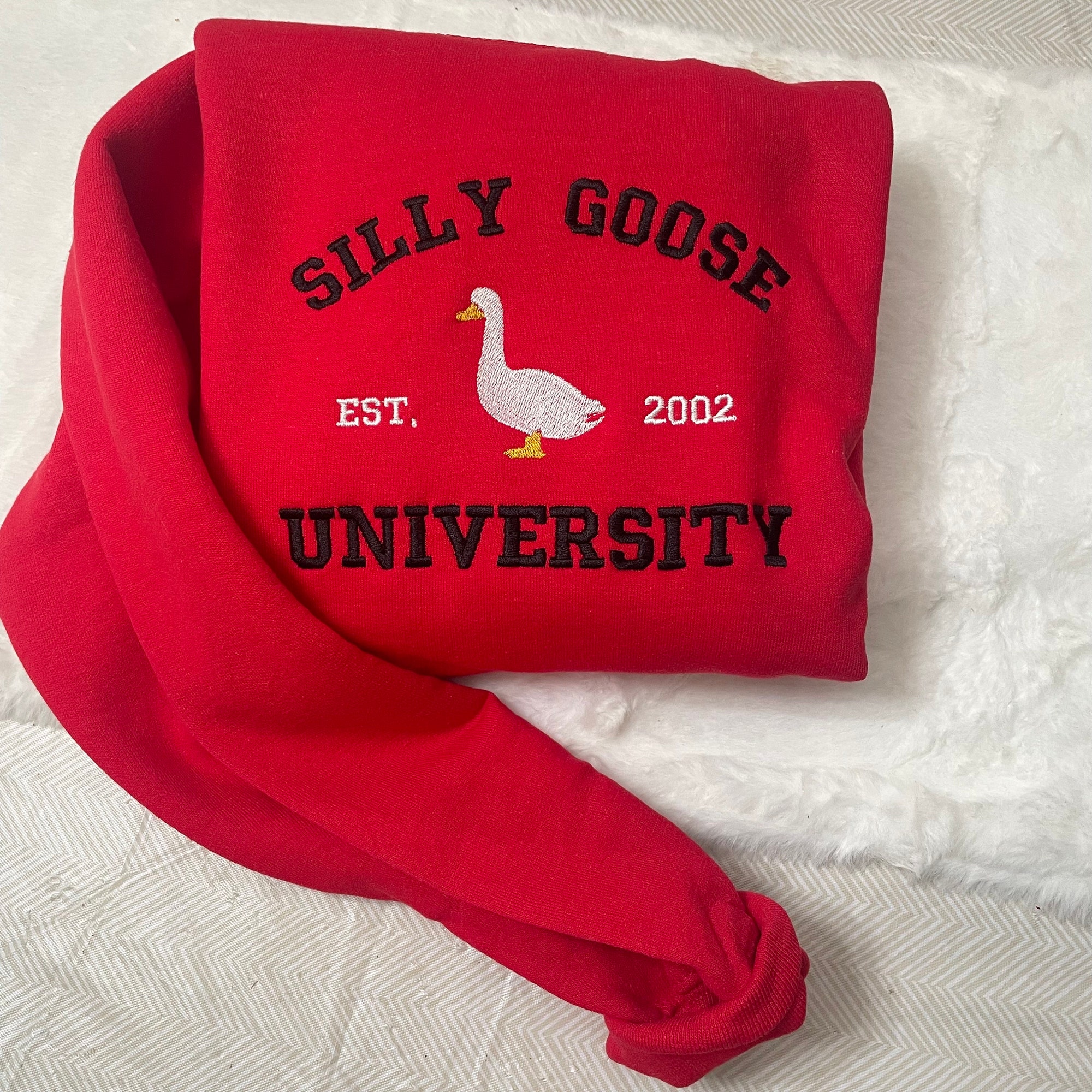 Silly Goose University Embroidered Sweatshirt - Y2K Style Crewneck Unisex Funny Clothing Gifts image 7