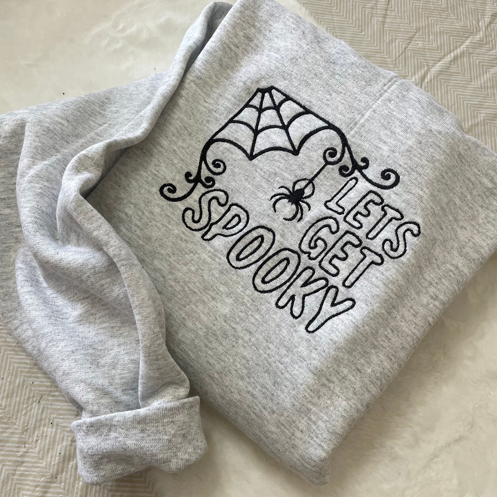Get Spooky Embroidered Sweatshirt - October Halloween Funny Ghost Holiday Gift Boo Scary Spooky Era image 5