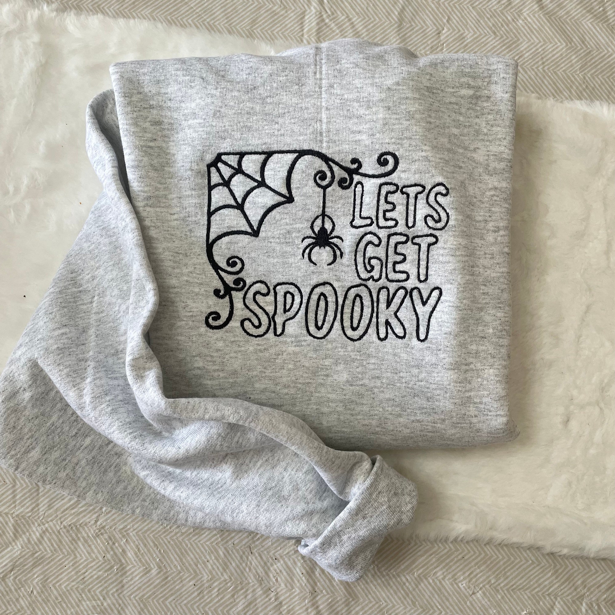 Get Spooky Embroidered Sweatshirt - October Halloween Funny Ghost Holiday Gift Boo Scary Spooky Era image 4