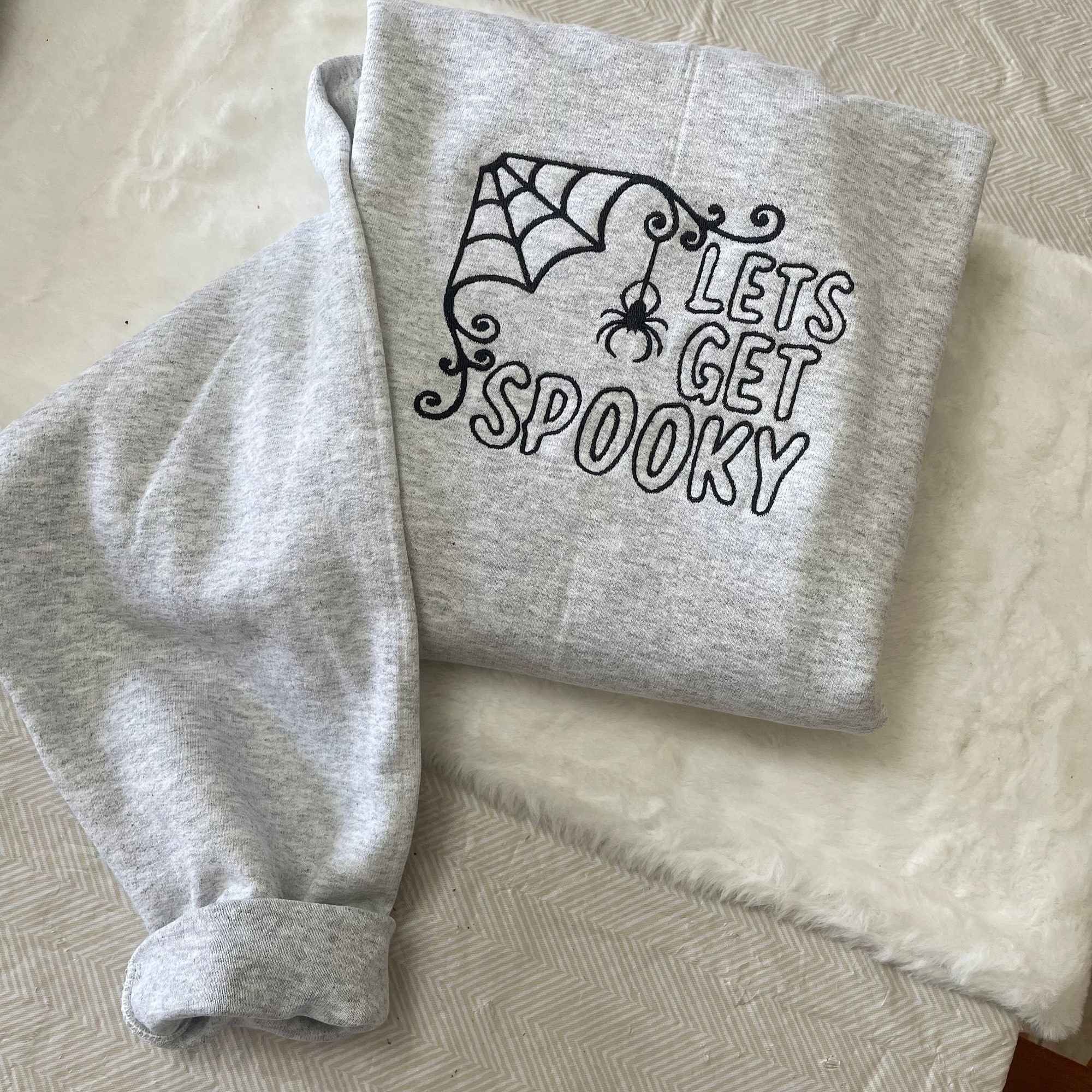 Get Spooky Embroidered Sweatshirt - October Halloween Funny Ghost Holiday Gift Boo Scary Spooky Era image 6