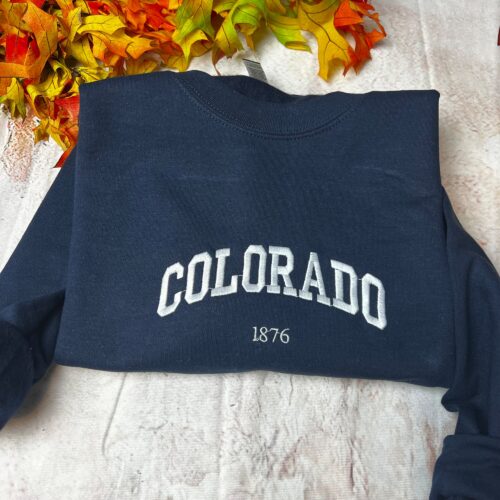 Colorado Embroidered Crewneck Sweatshirt - Colorado City Shirt image 0