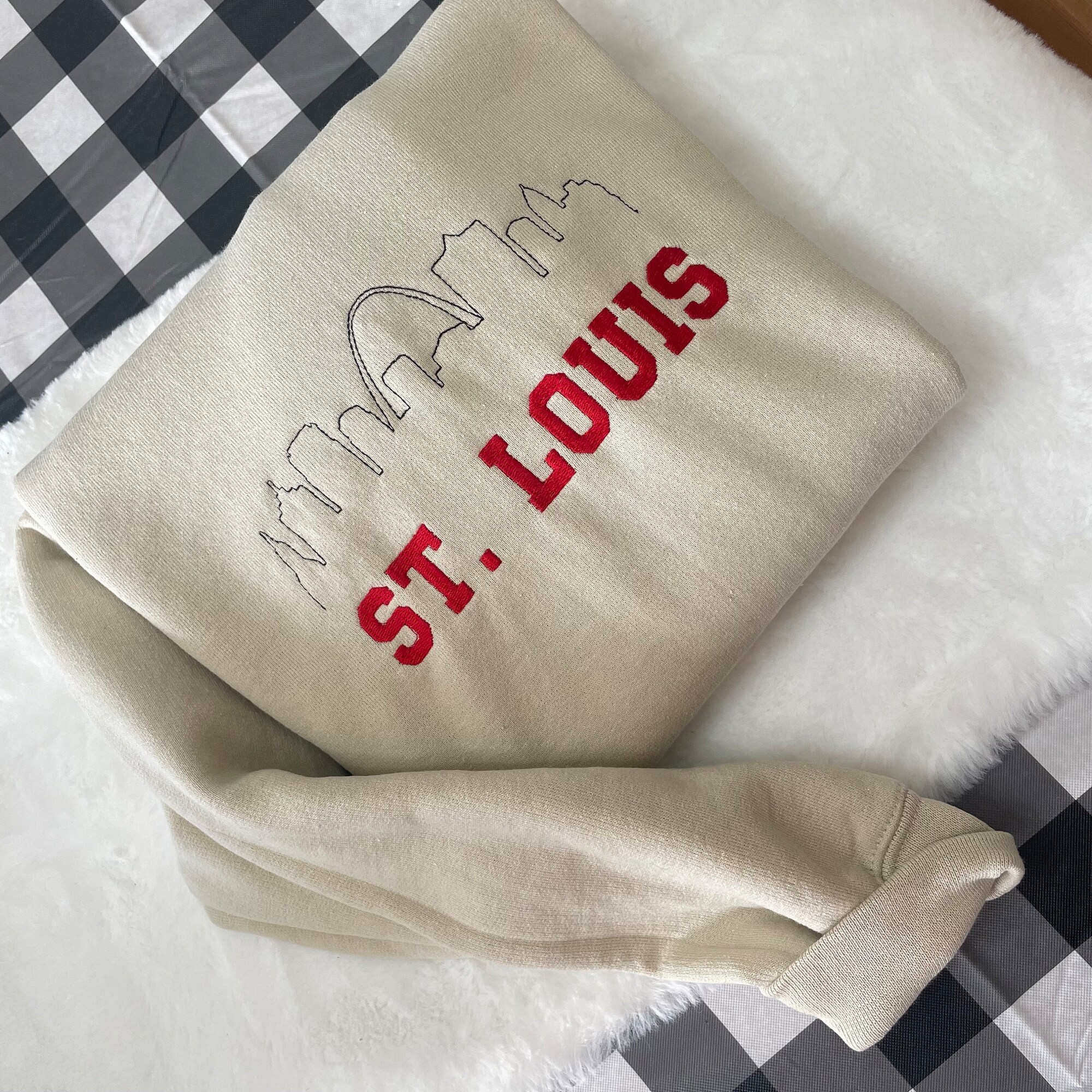 Saint Louis Embroidered Sweatshirt - Y2K Style Custom City Crewneck Embroidered image 5