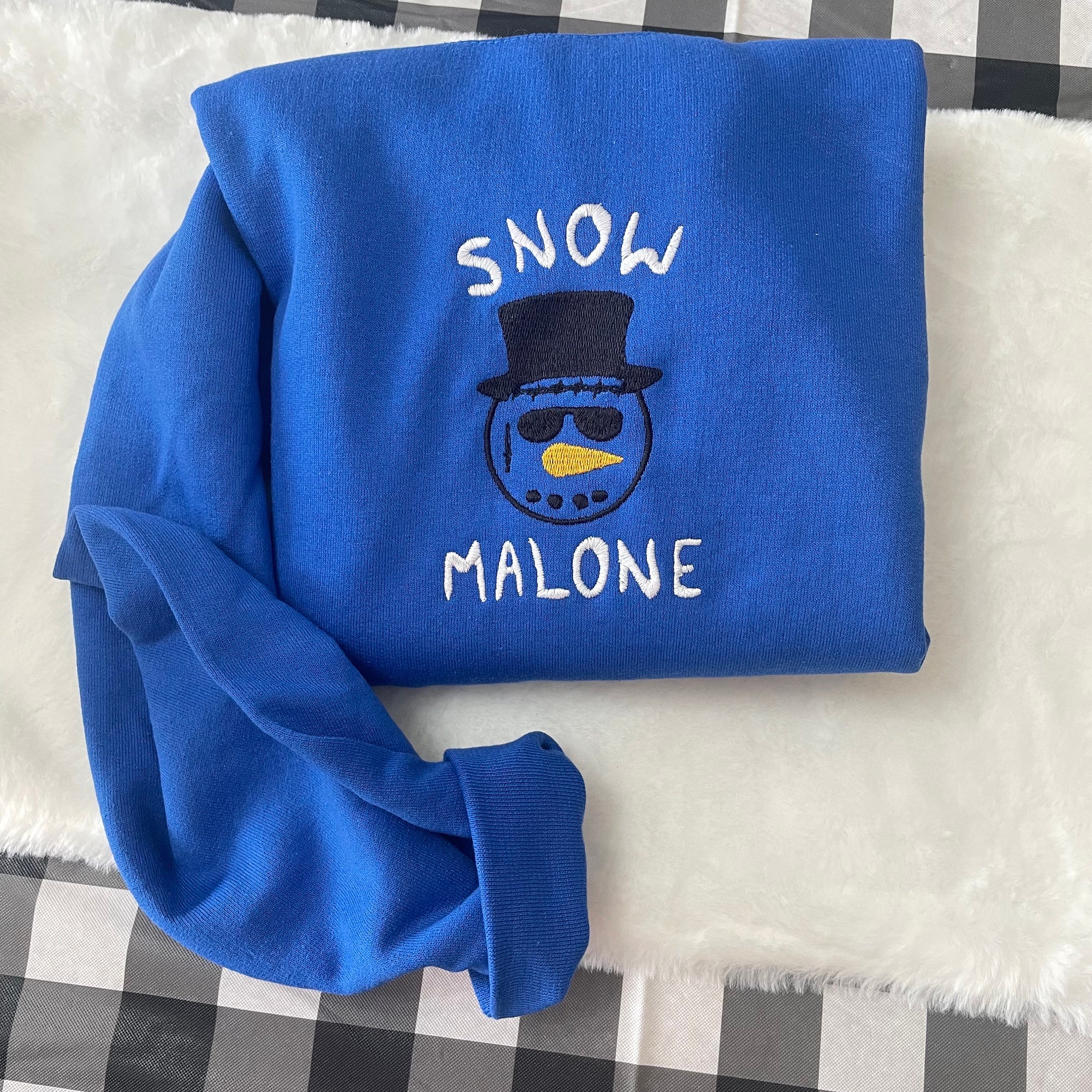 Snow Malone Embroidered Sweatshirt - Y2K Style Funny Crewneck Vintage Style Christmas Gift image 6