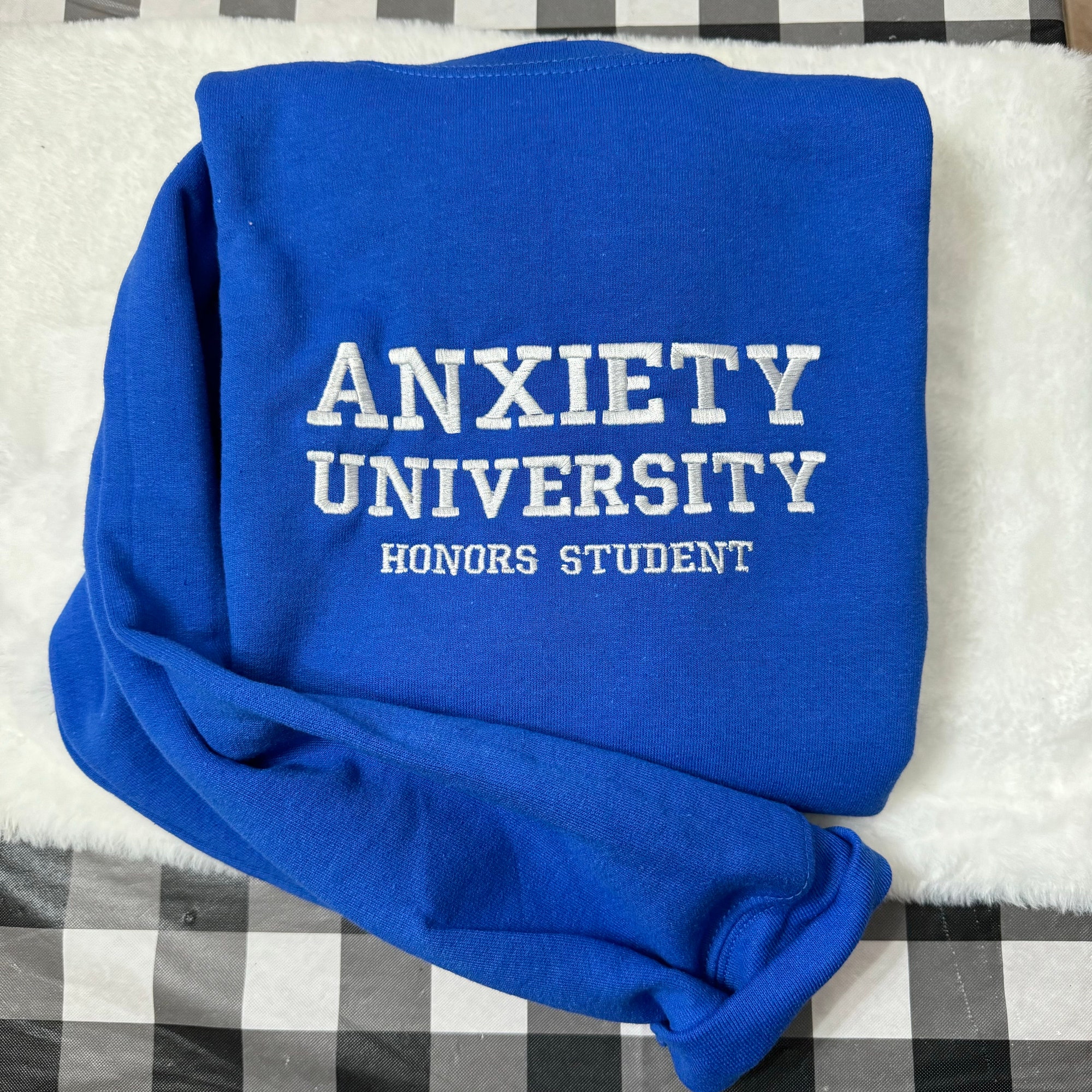 Anxiety University Embroidered Sweatshirt - Y2K Style Unisex Crewneck Funny Clothing Gifts for Her Mental Health image 8