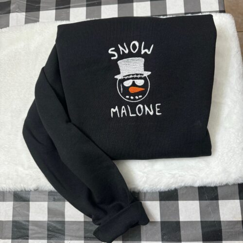 Snow Malone Embroidered Sweatshirt - Y2K Style Funny Crewneck Vintage Style Christmas Gift image 0