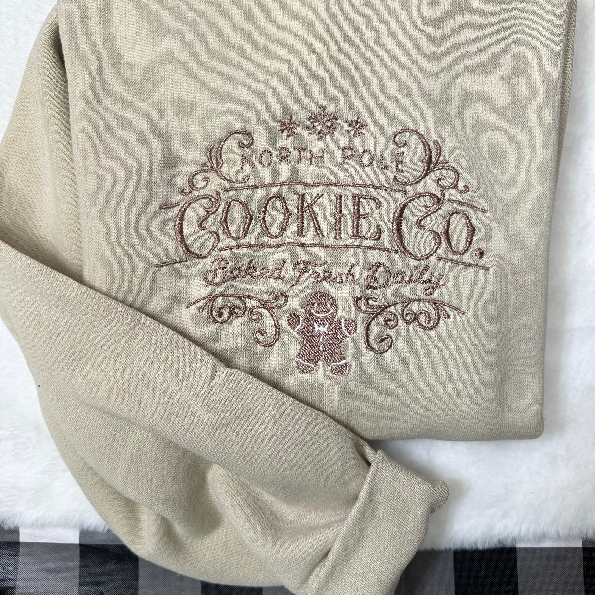 North Pole Cookie Co Embroidered Sweatshirt - Y2K Style Crewneck Unisex Christmas Sweatshirt Gift for Her image 5