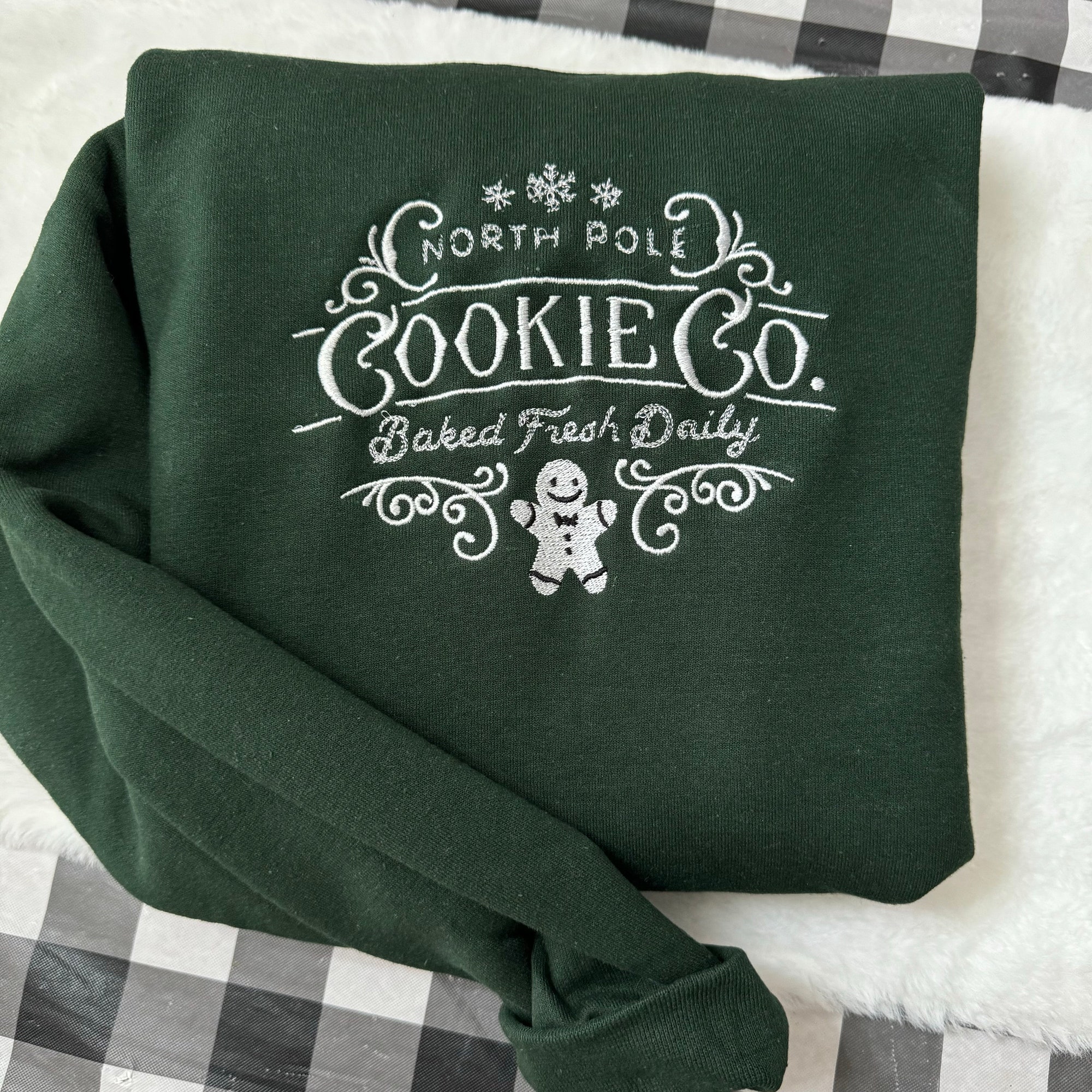 North Pole Cookie Co Embroidered Sweatshirt - Y2K Style Crewneck Unisex Christmas Sweatshirt Gift for Her image 3