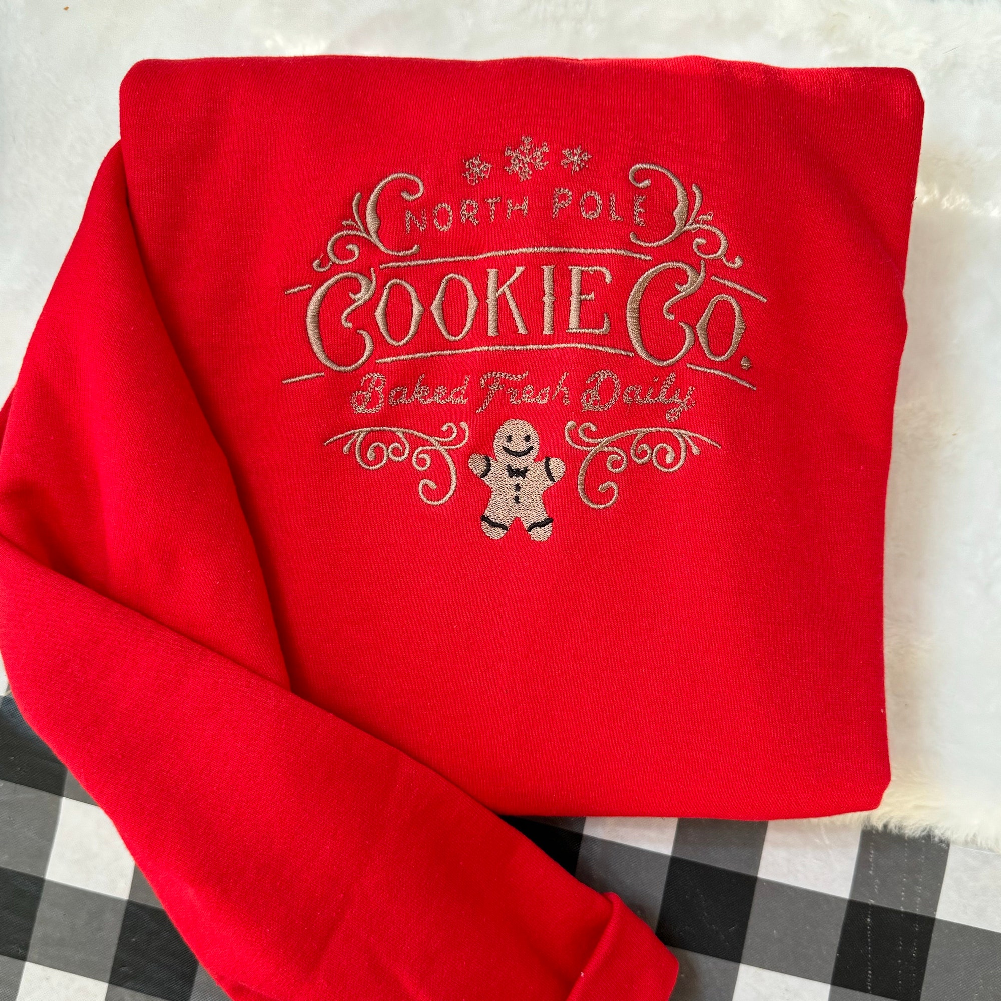 North Pole Cookie Co Embroidered Sweatshirt - Y2K Style Crewneck Unisex Christmas Sweatshirt Gift for Her image 7