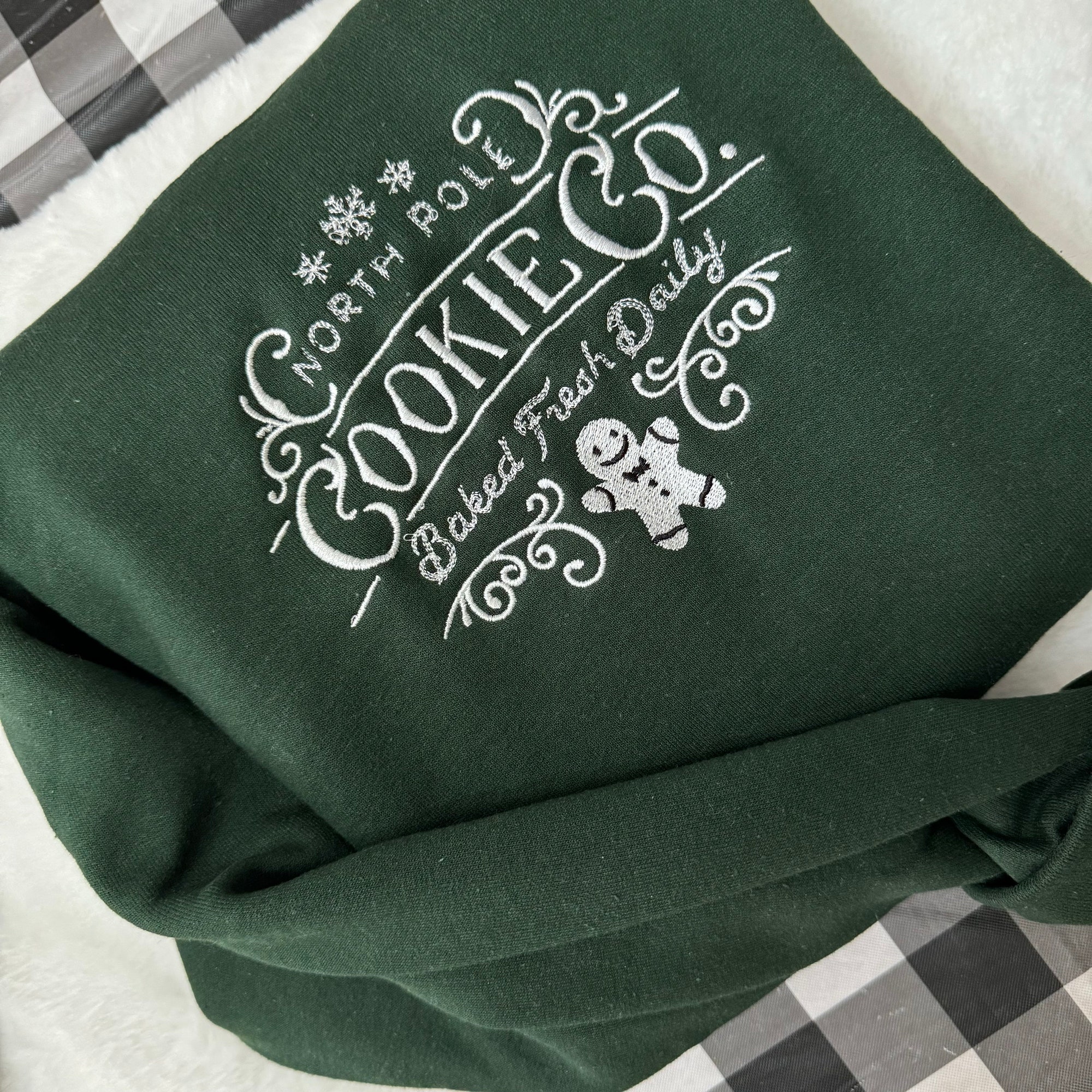 North Pole Cookie Co Embroidered Sweatshirt - Y2K Style Crewneck Unisex Christmas Sweatshirt Gift for Her image 4